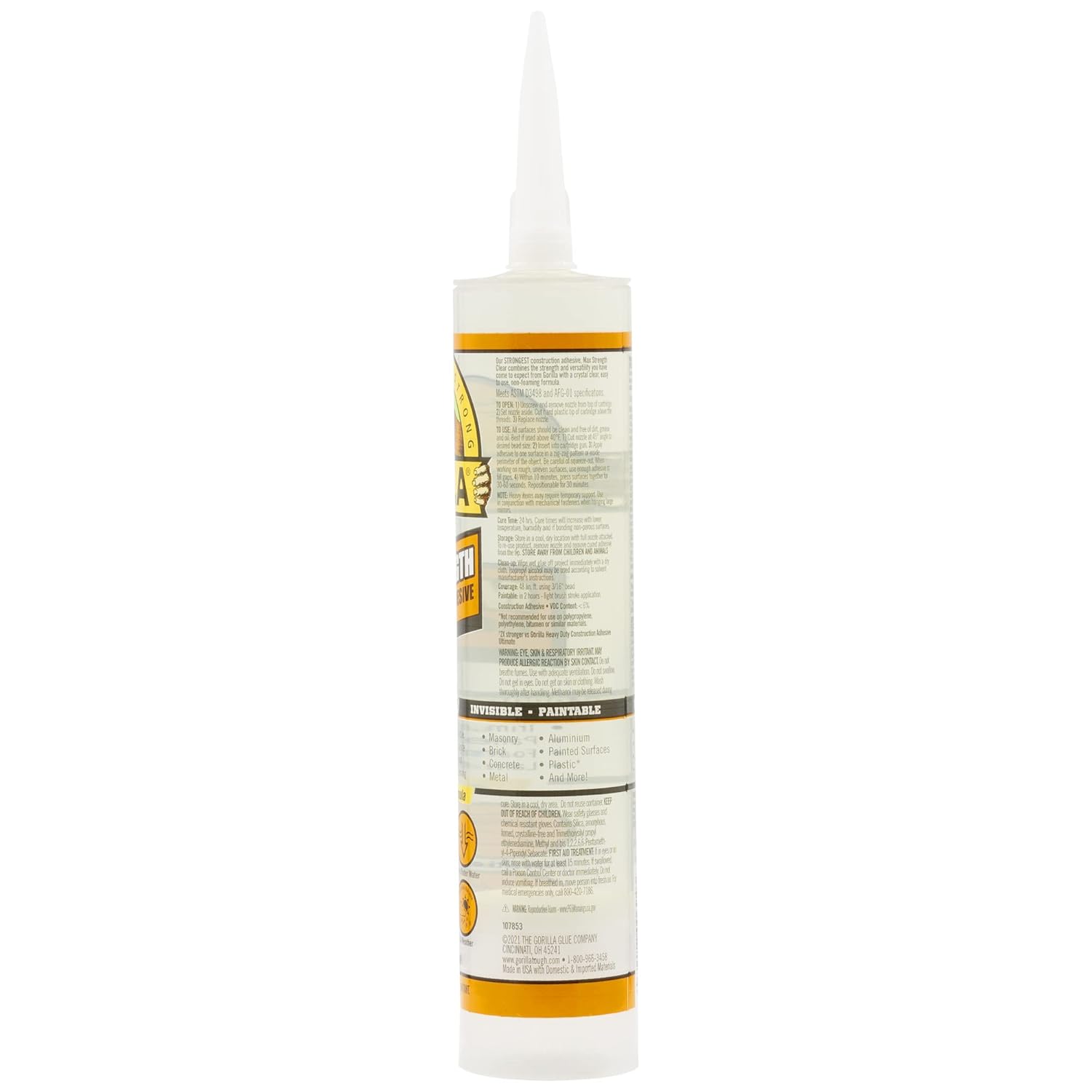 Gorilla Construction Adhesive - Strong Durable