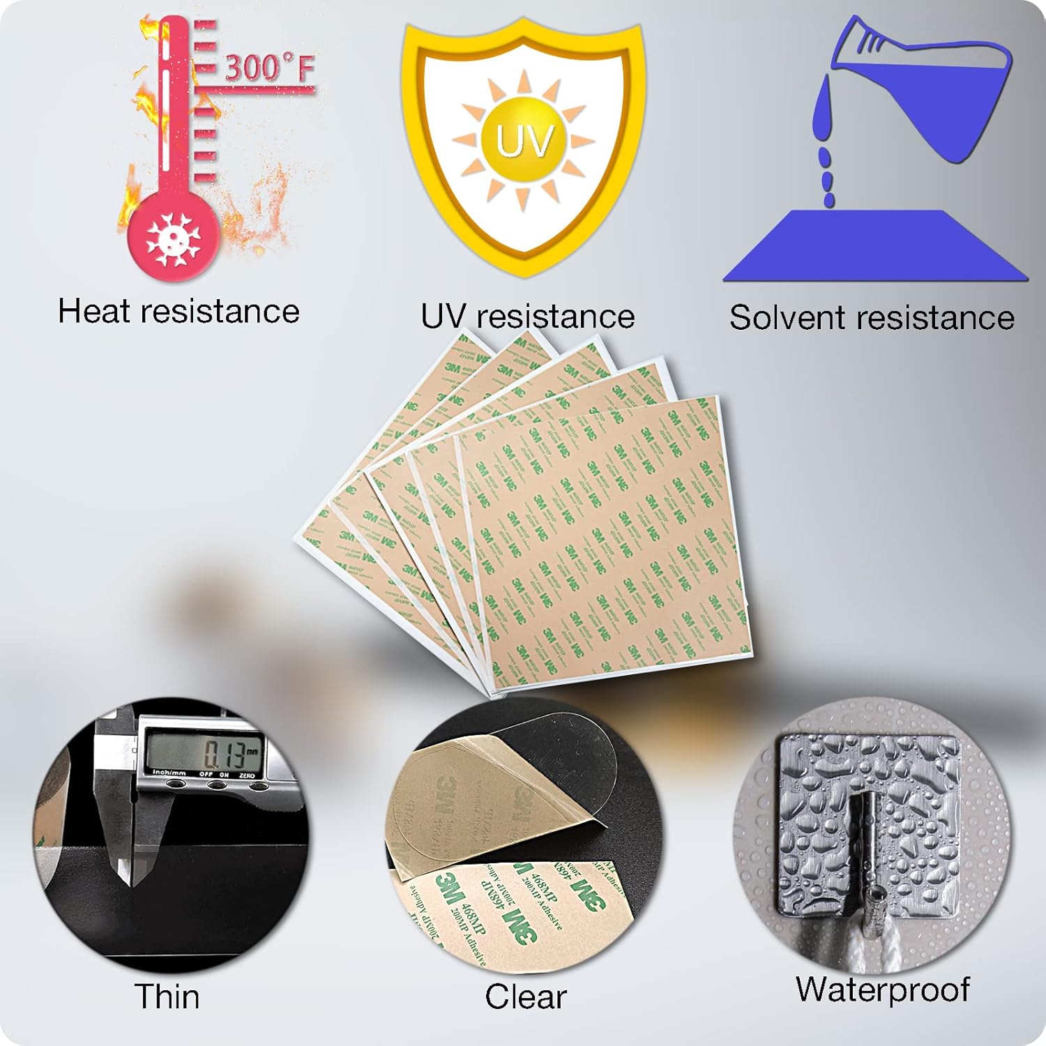 HIKIYEAT Heat Resistant Double Sided Tape 5-Pack