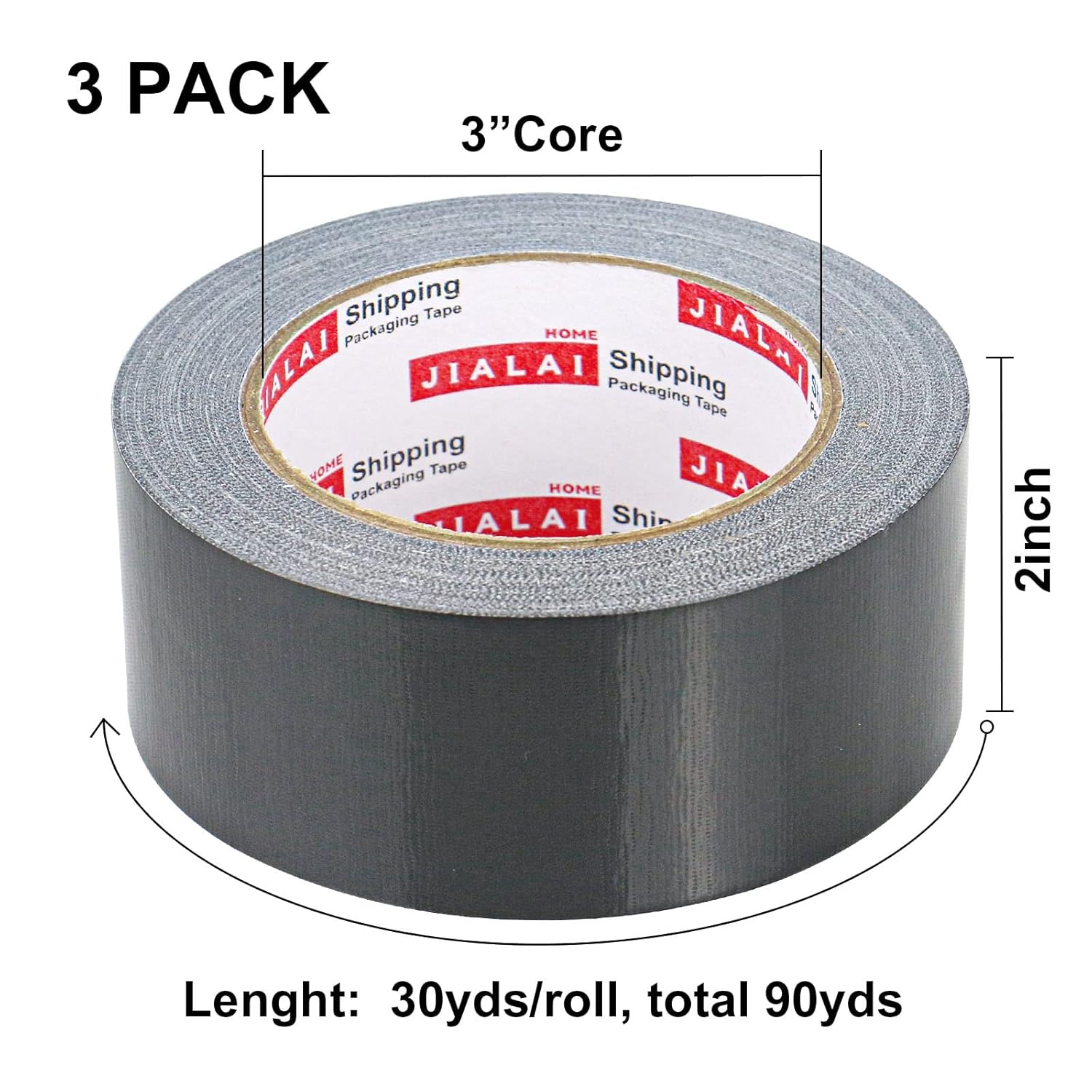 Heavy Duty Black Duct Tape 2 inch x 30 yards 3mil