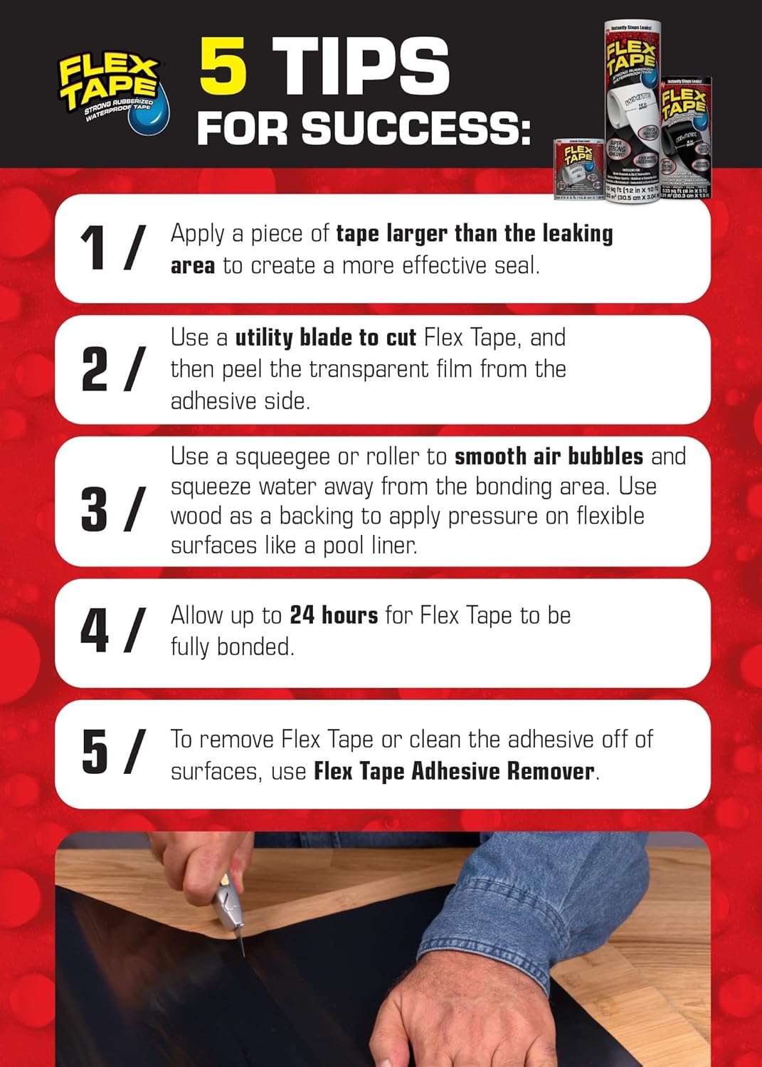 Flex Tape 4 in x 5 ft Clear 2-Pack Waterproof Tape