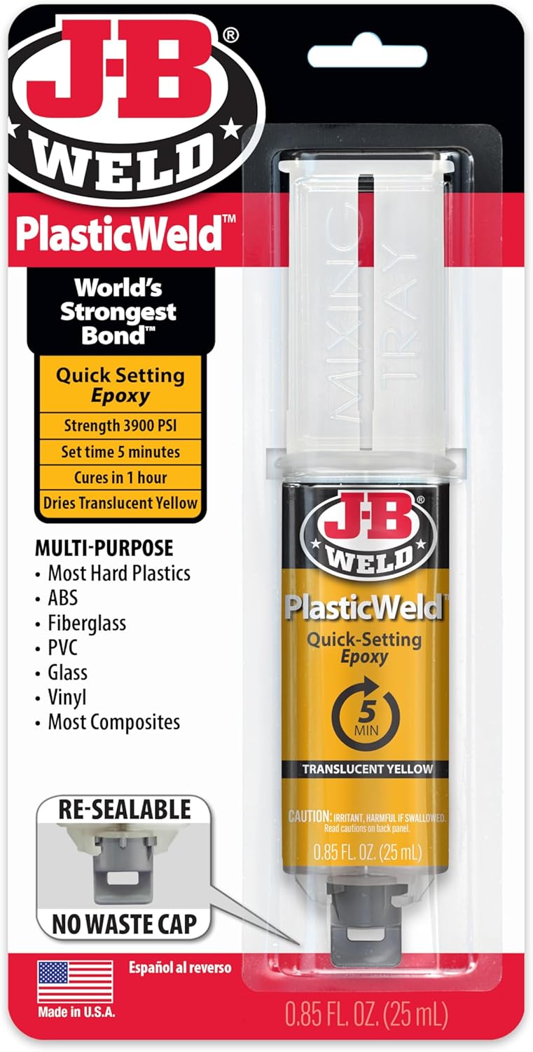 J-B Weld PlasticWeld Quick-Setting Epoxy Syringe Translucent Yellow