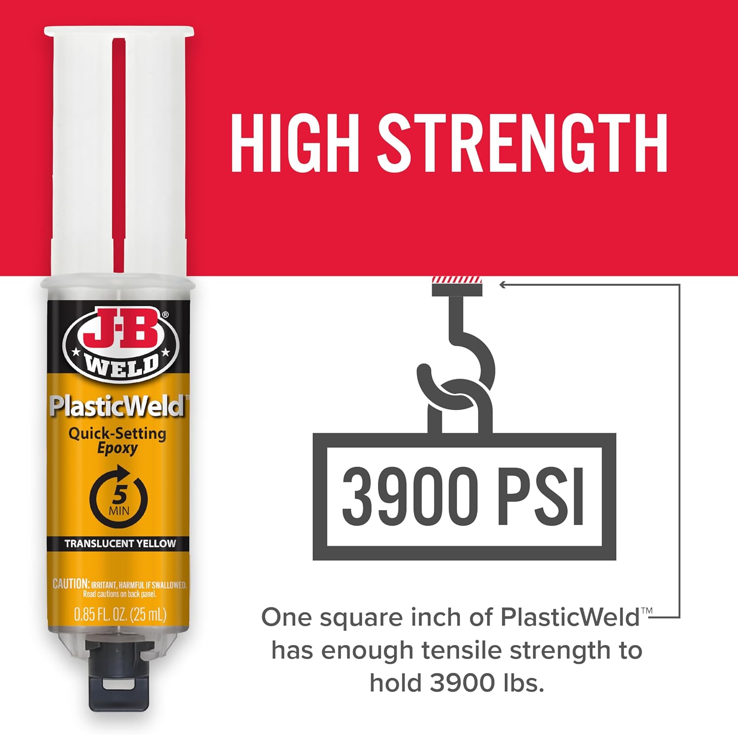 J-B Weld PlasticWeld Quick-Setting Epoxy Syringe Translucent Yellow