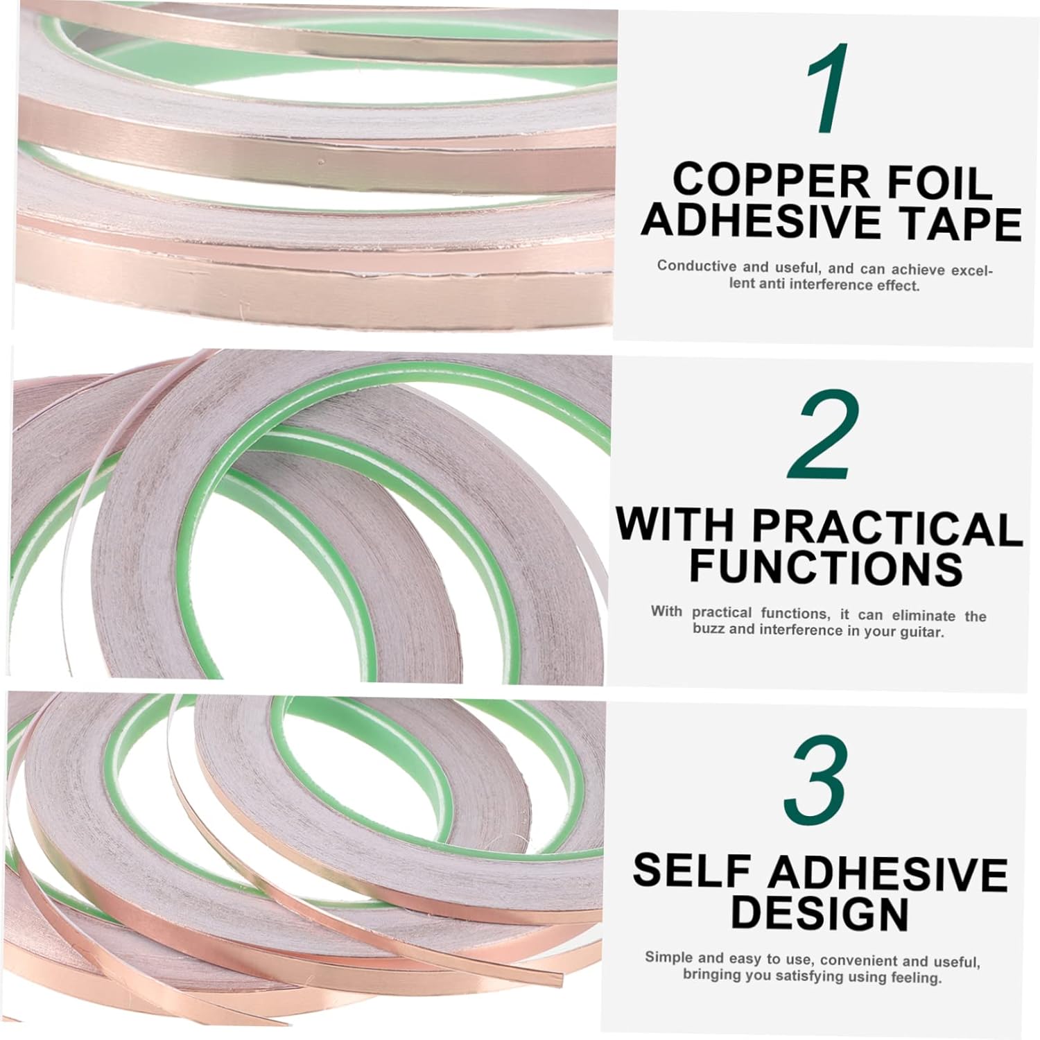 Professional Copper Foil Tape for Guitar Electronics Shielding and Protection