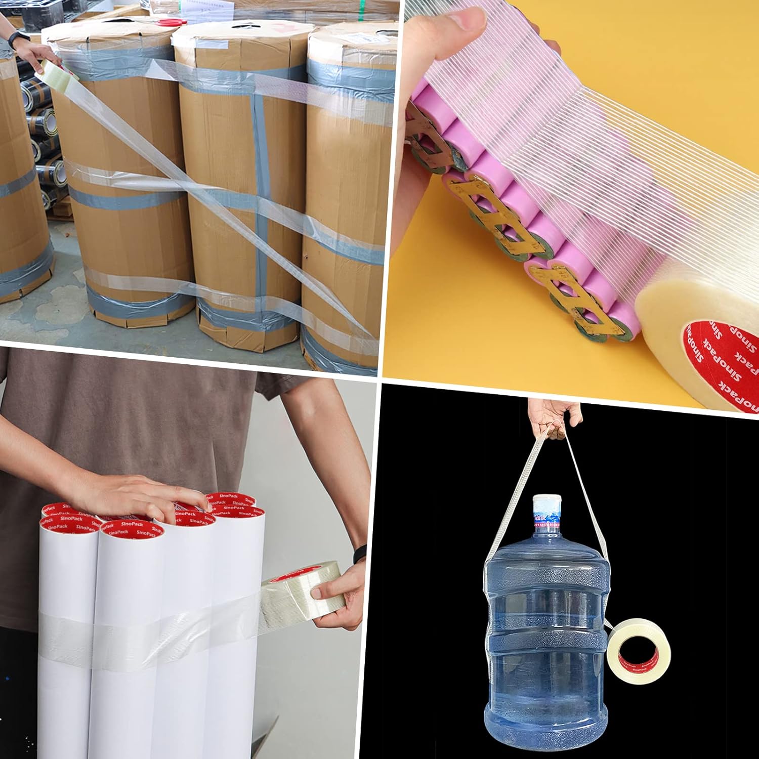 SinoPack Filament Strapping Tape 3-Pack 55 Mil x 2 In