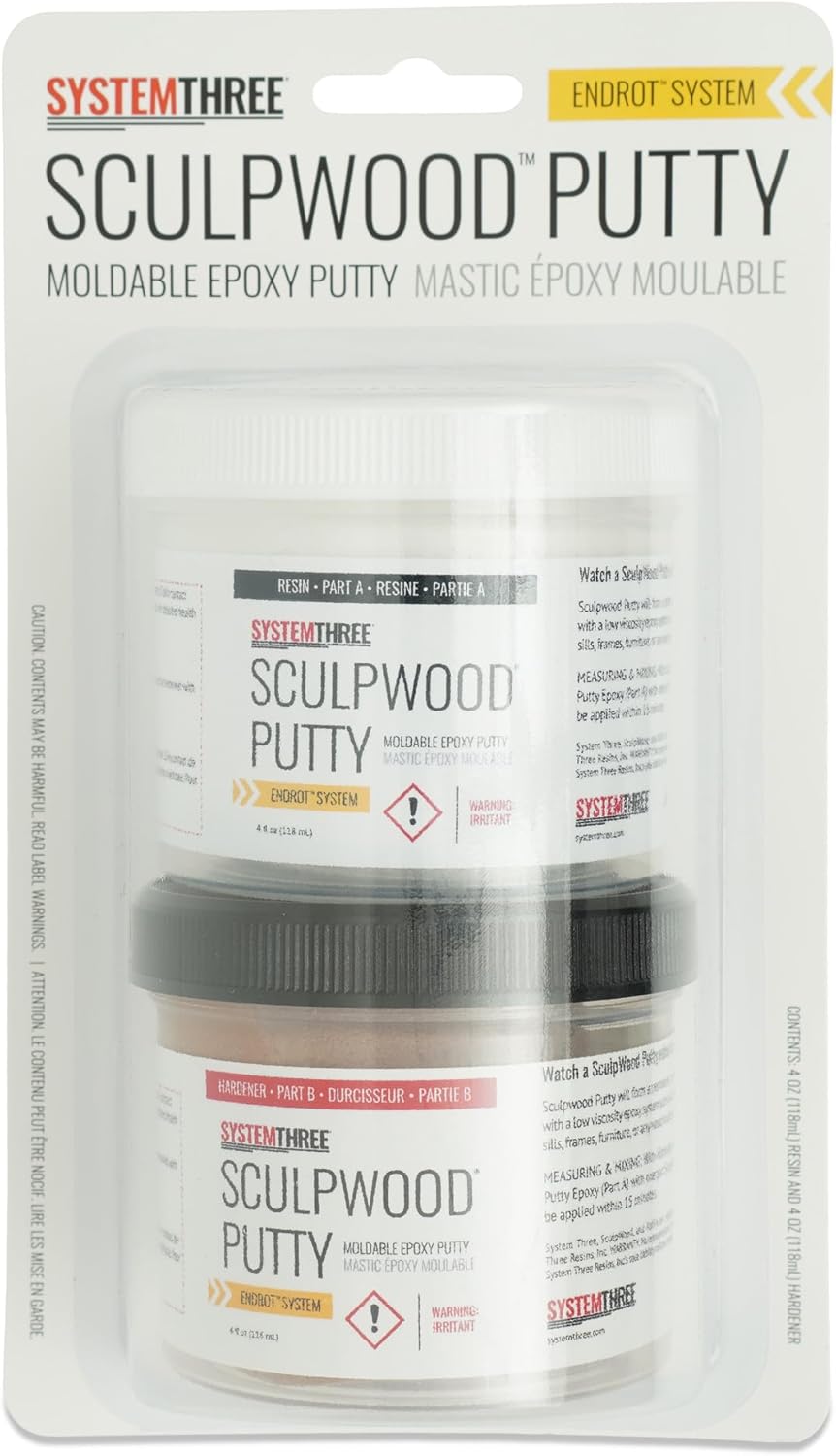 System Three SculpWood Putty 8 oz Brown
