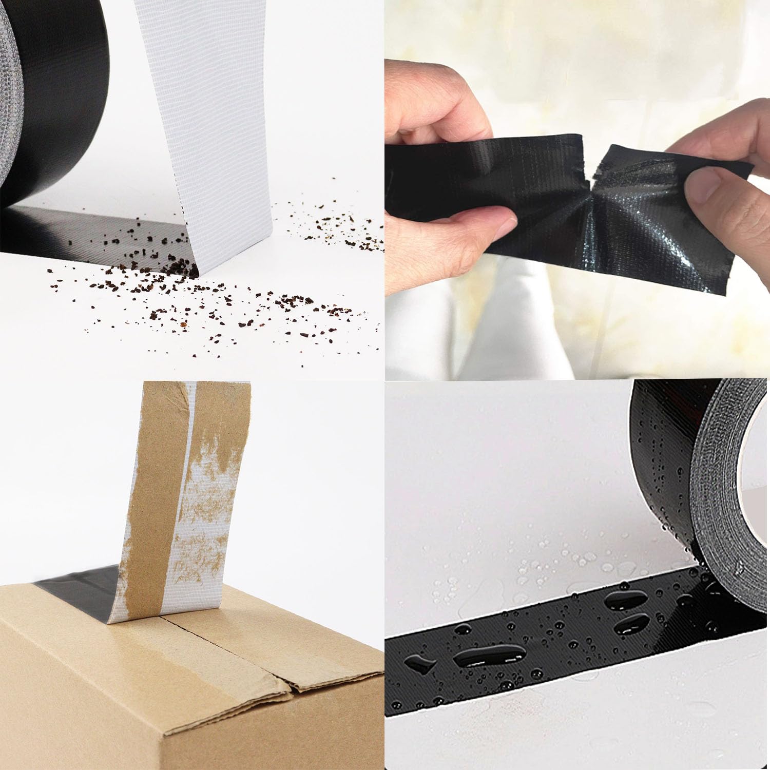 CHUANGSEED Black Duct Tape 3 x 55 Yards 164 ft Waterproof No Residue