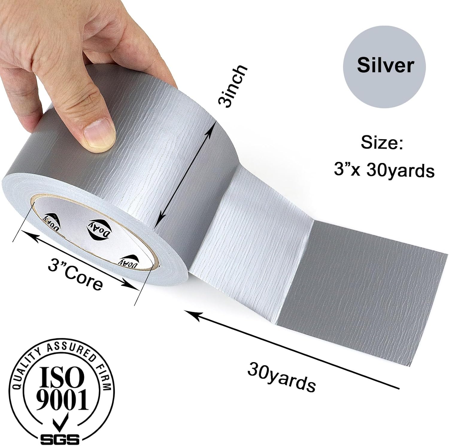 DOAY Silver Duct Tape 3 Inches x 30 Yards