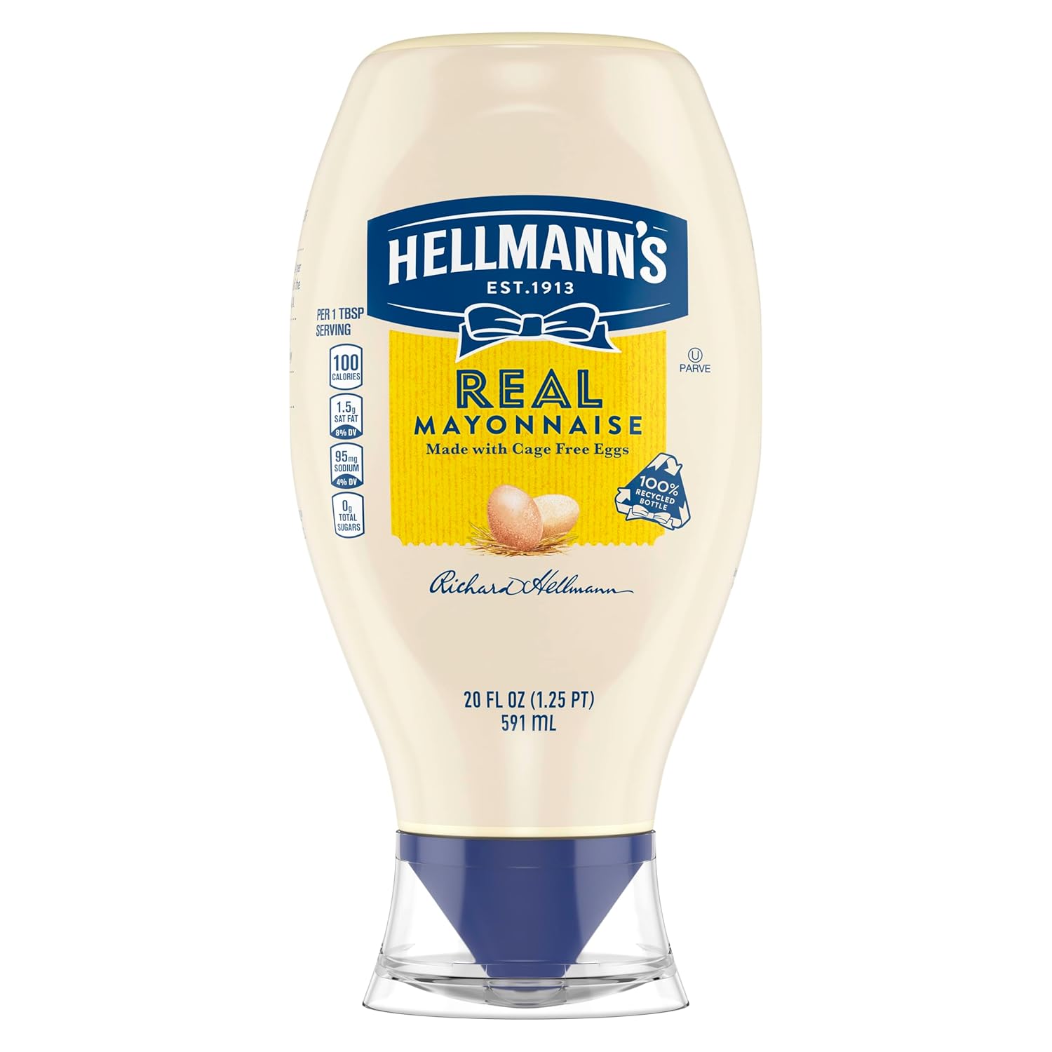 Hellmanns Real Mayonnaise - Gluten-Free Squeeze Bottle with 100 Cage-Free Eggs