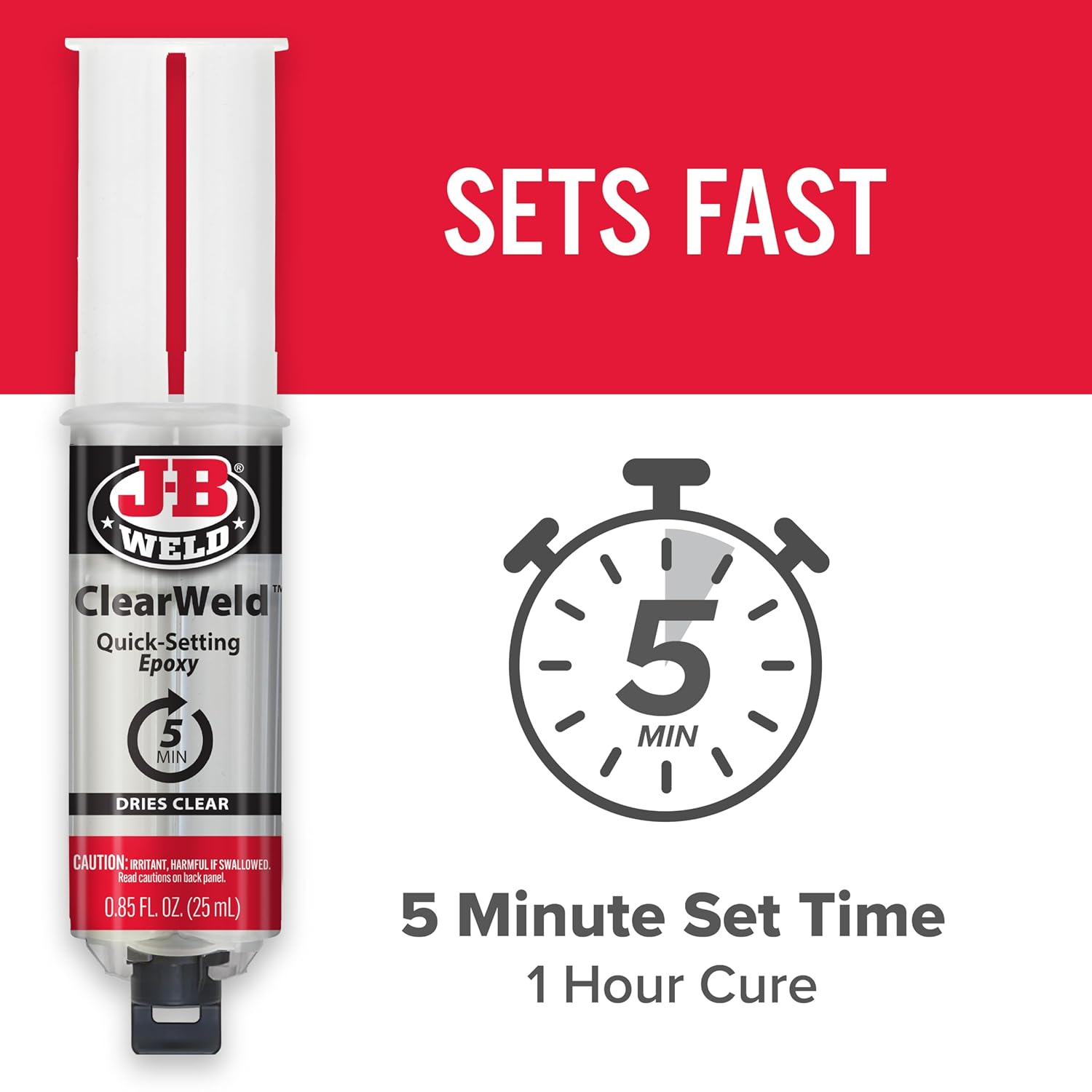 J-B Weld ClearWeld 5-Minute Epoxy 2-Pack
