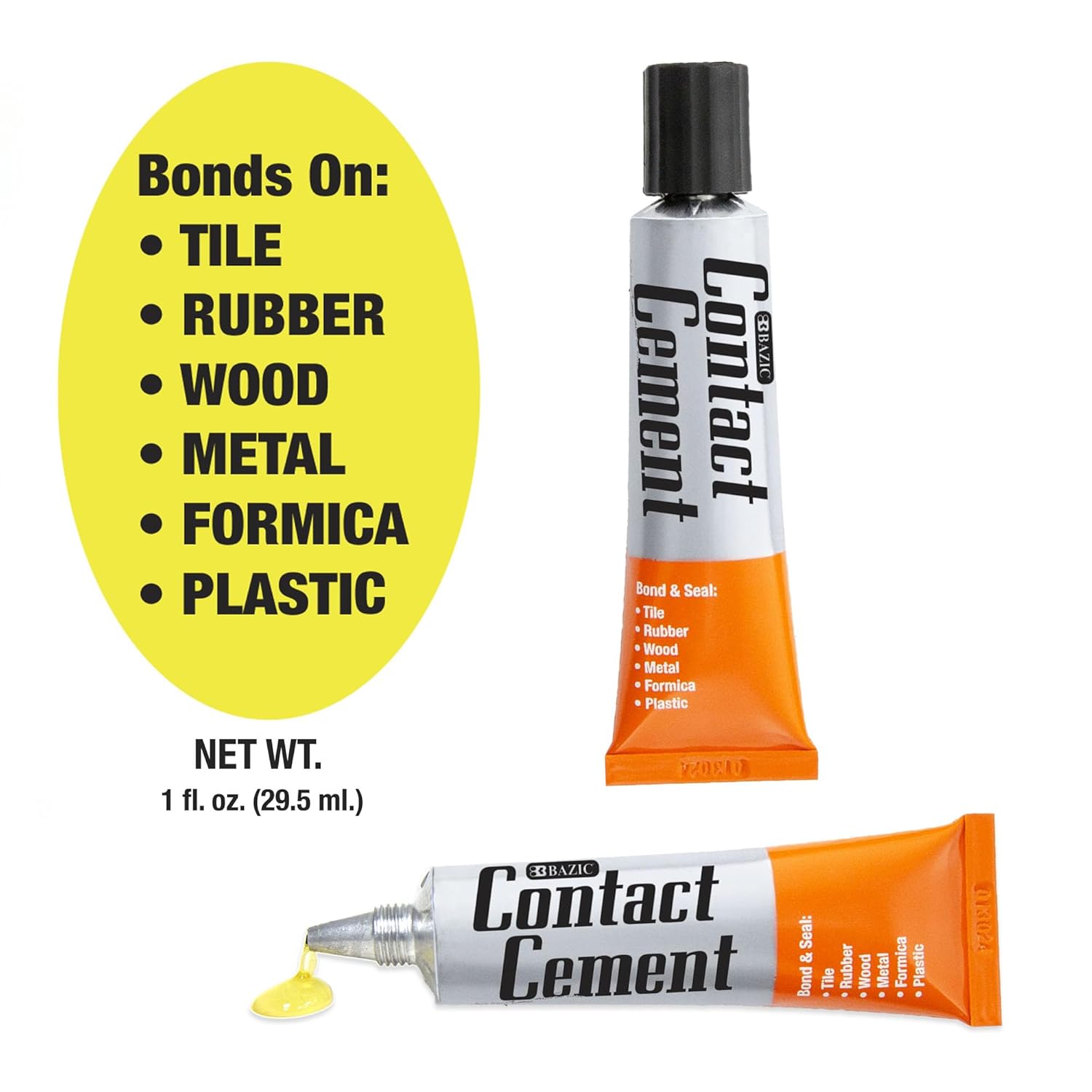 Strong adhesive bonds Tile Wood More - BAZIC Contact Cement 2-Pack