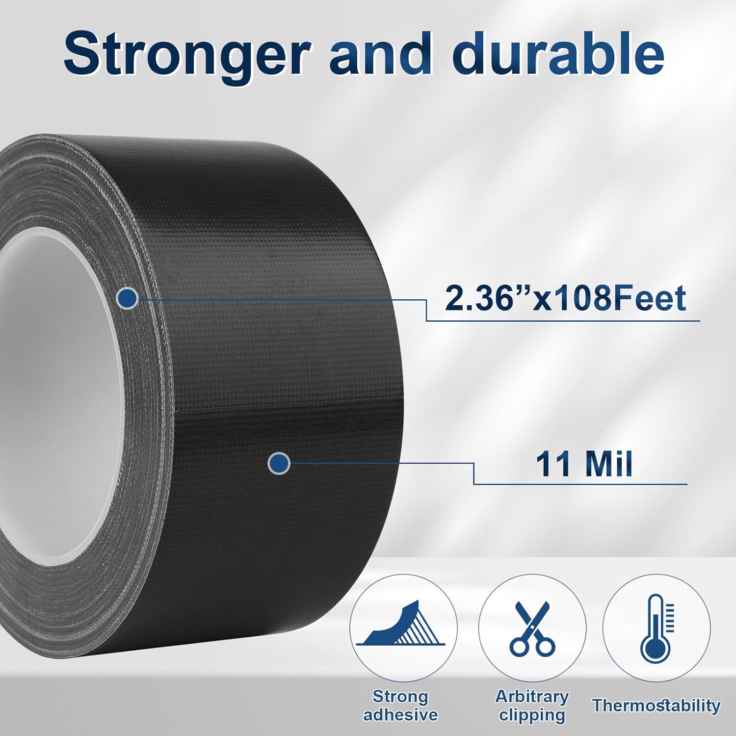 Harciety Black Duct Tape Heavy Duty