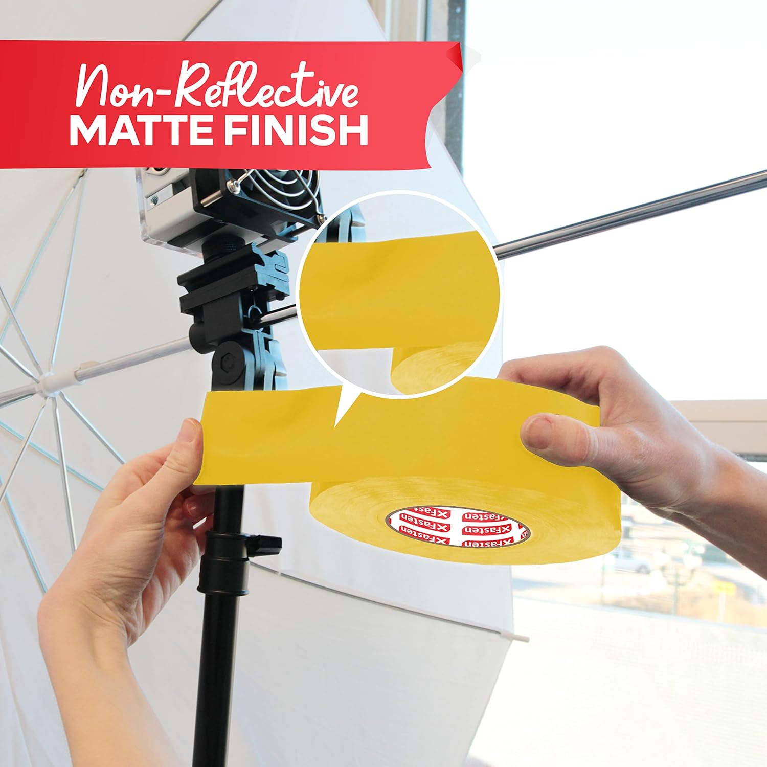 XFasten Yellow Gaffers Tape 2-in Matte Non-Reflective