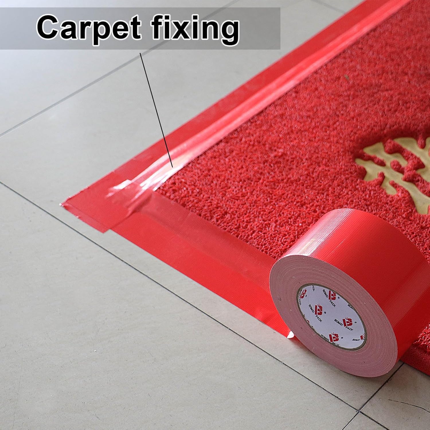 BOMEI PACK 3-Inch Red Duct Tape Industrial-Strength Waterproof and Durable