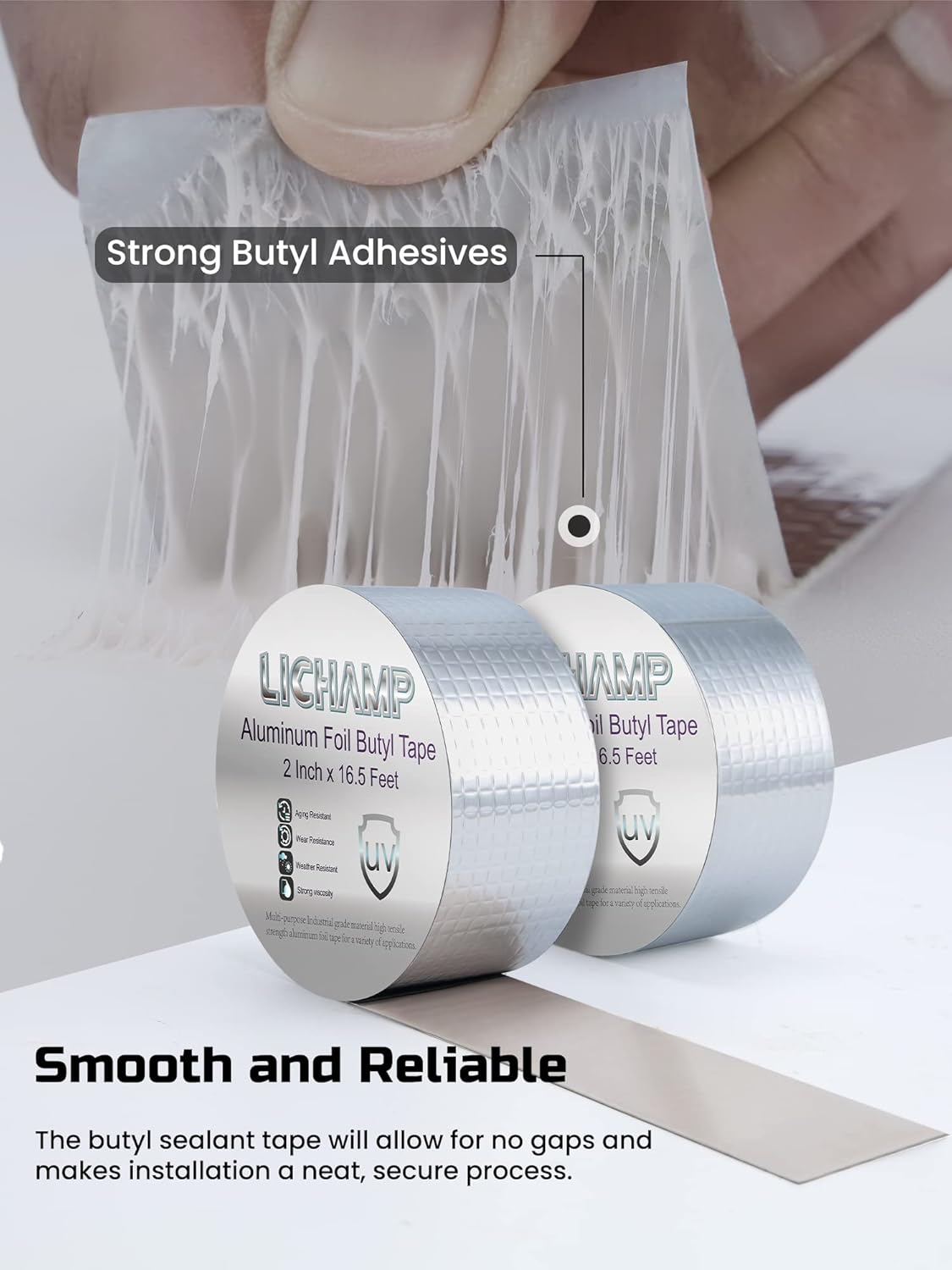Lichamp Aluminum Butyl Tape Waterproof and Durable forRVs and Outdoors