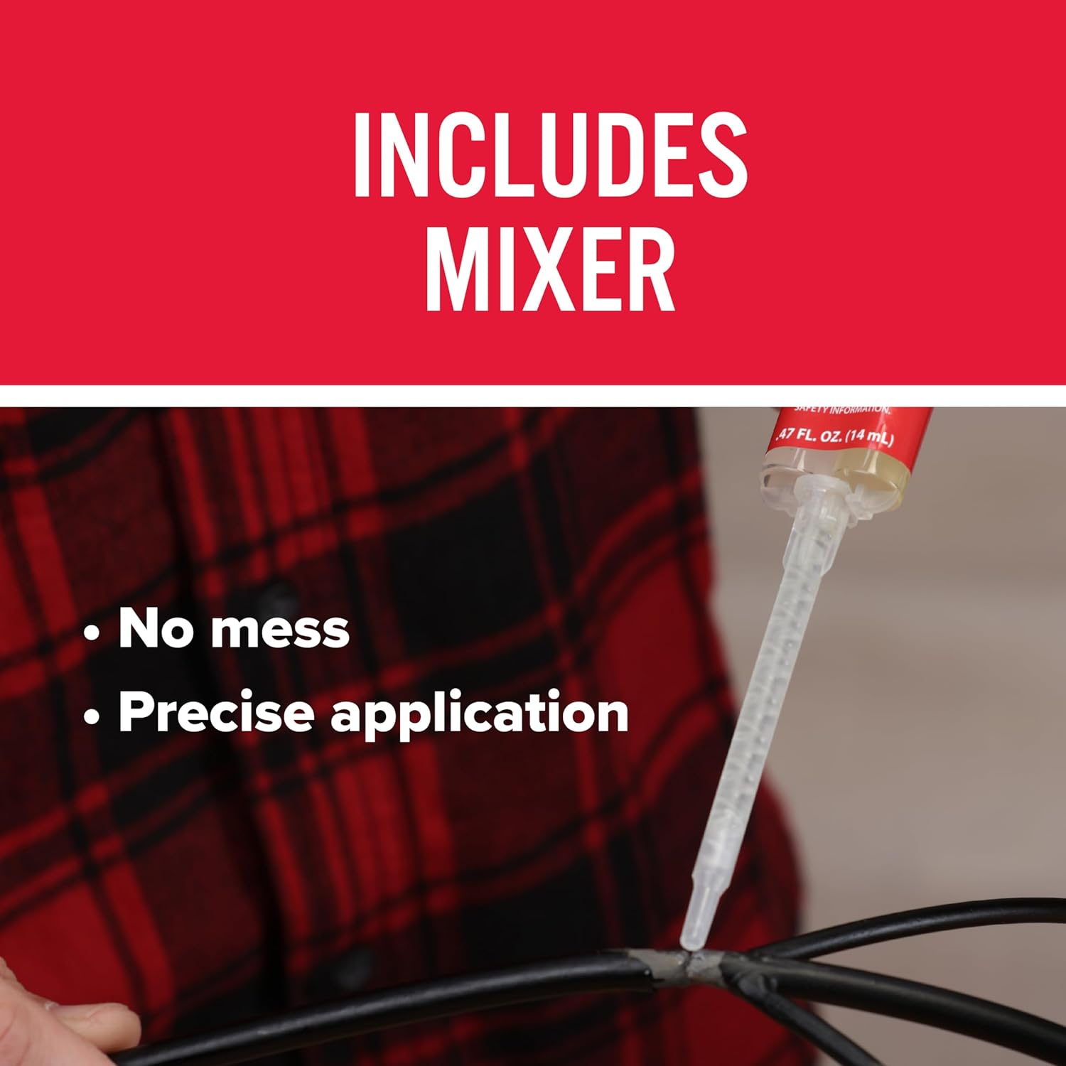 J-B Weld ClearWeld 14mL with EZMixer - Clear Quick-Setting Multipurpose Epoxy