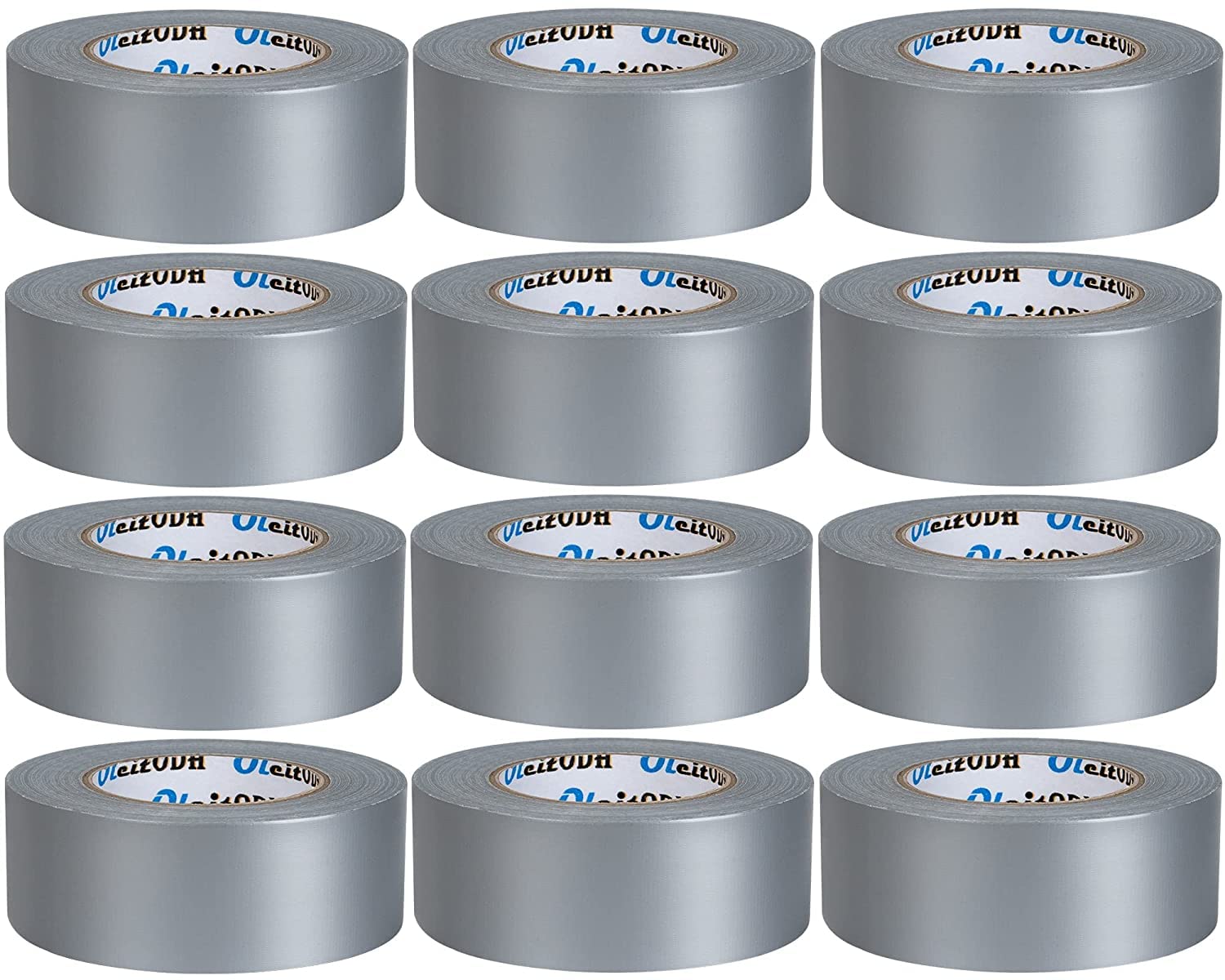 Oleitodh Silver Heavy Duty Duct Tape Bulk 12 Pack Waterproof Tearable Durable