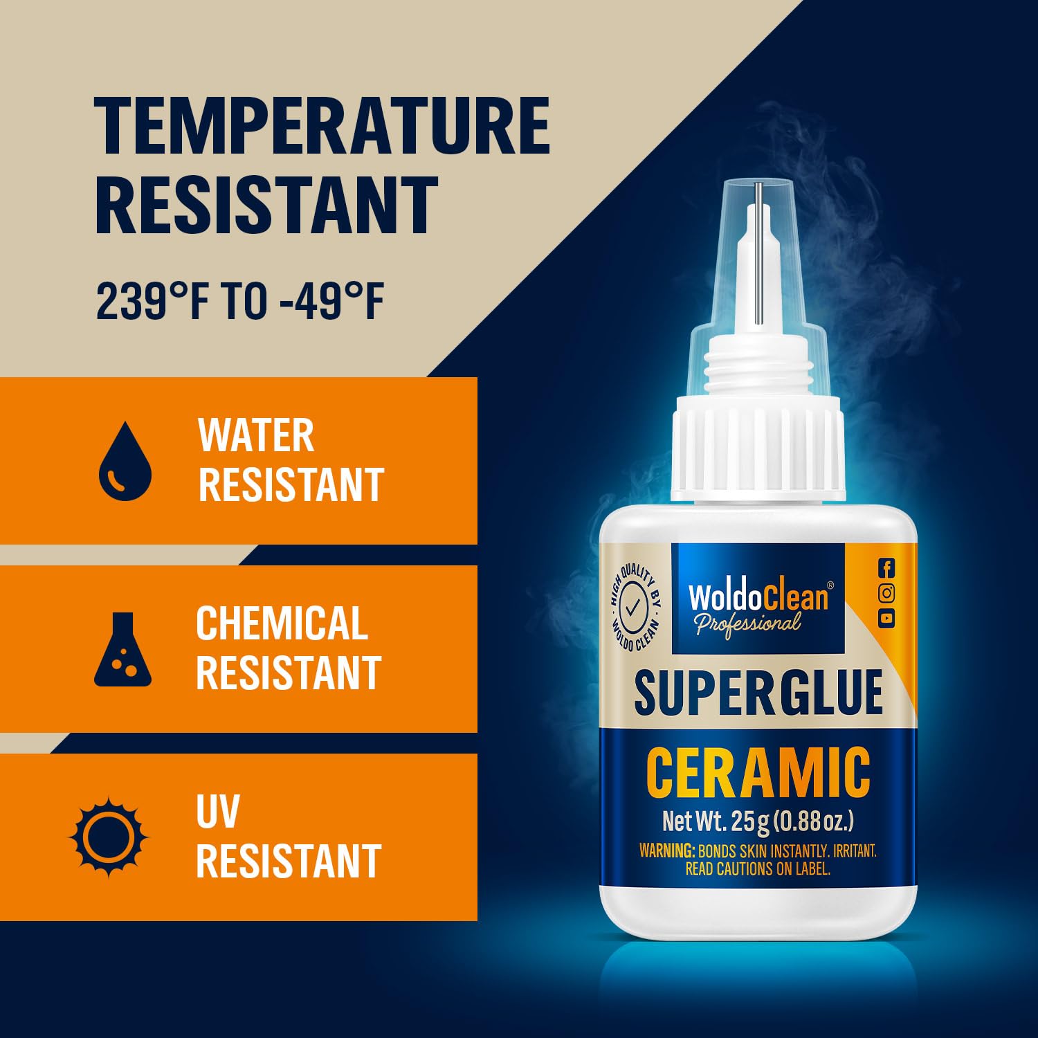 Instant Waterproof Super Glue for Ceramics and Porcelain