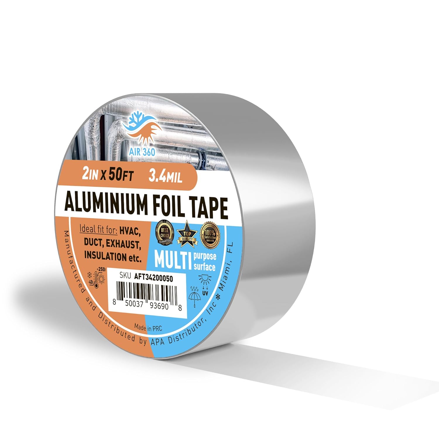 Air 360 Aluminum Duct Tape for Heat Weather