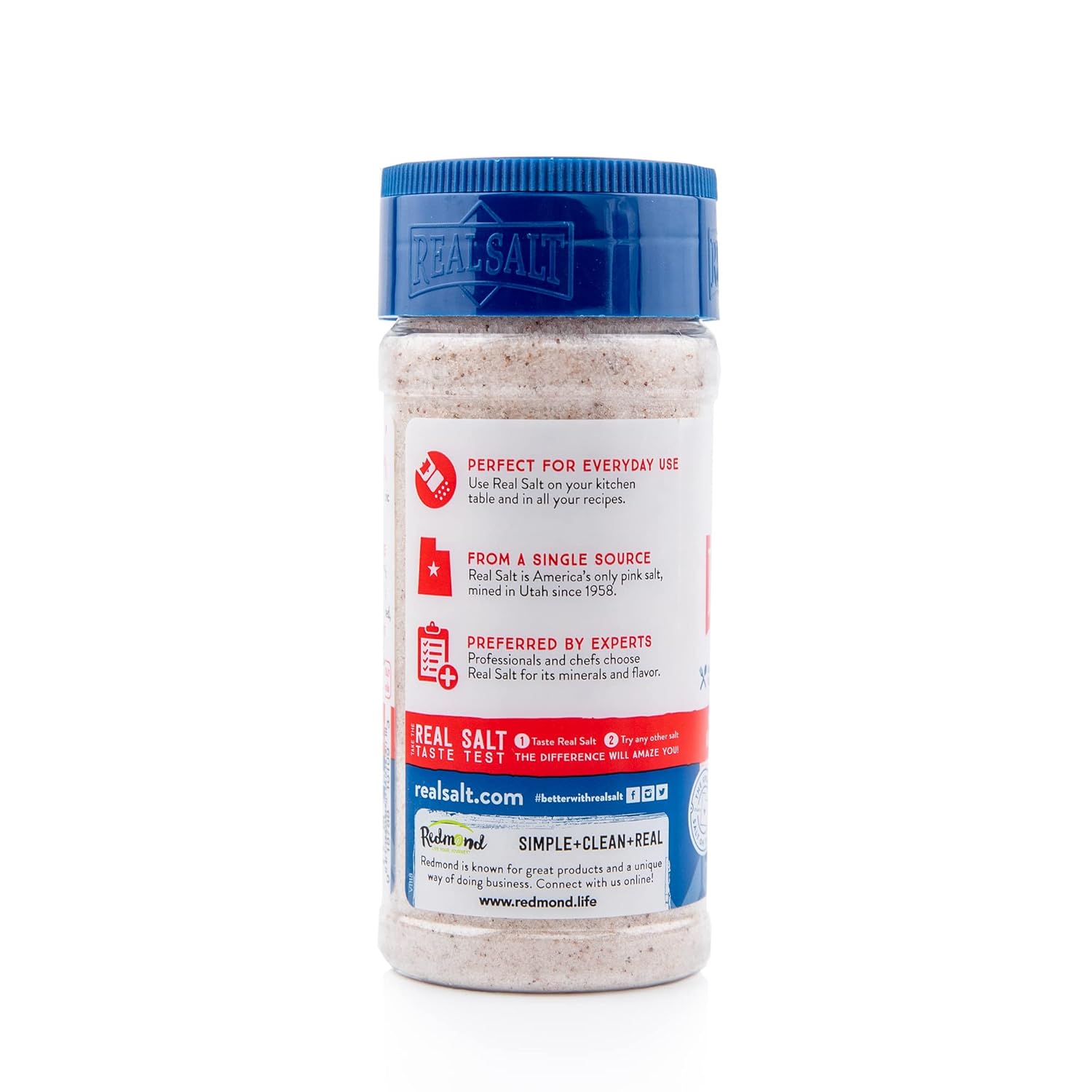 Redmond Real Salt - Natural Unrefined Gluten Free Fine 10 Ounce Shaker 1 Pack