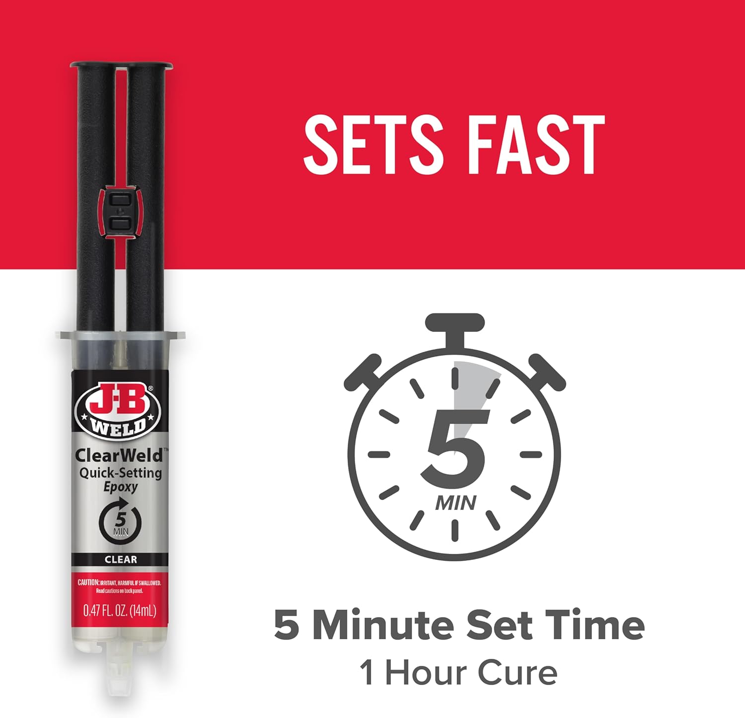 J-B Weld ClearWeld 14mL with EZMixer - Clear Quick-Setting Multipurpose Epoxy