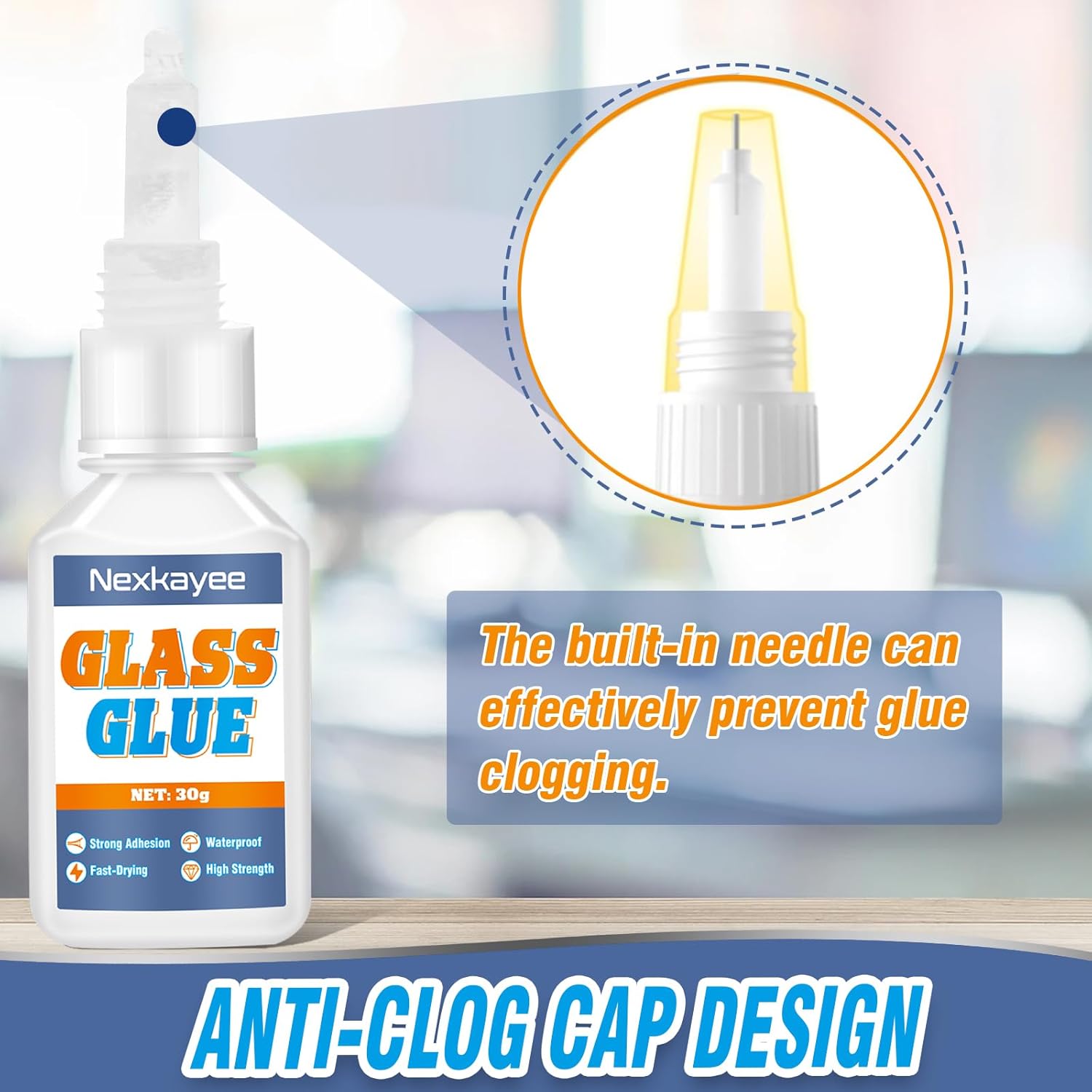 Nexkayee Glass Glue - Super Strong Adhesive for Glass Acrylic and More