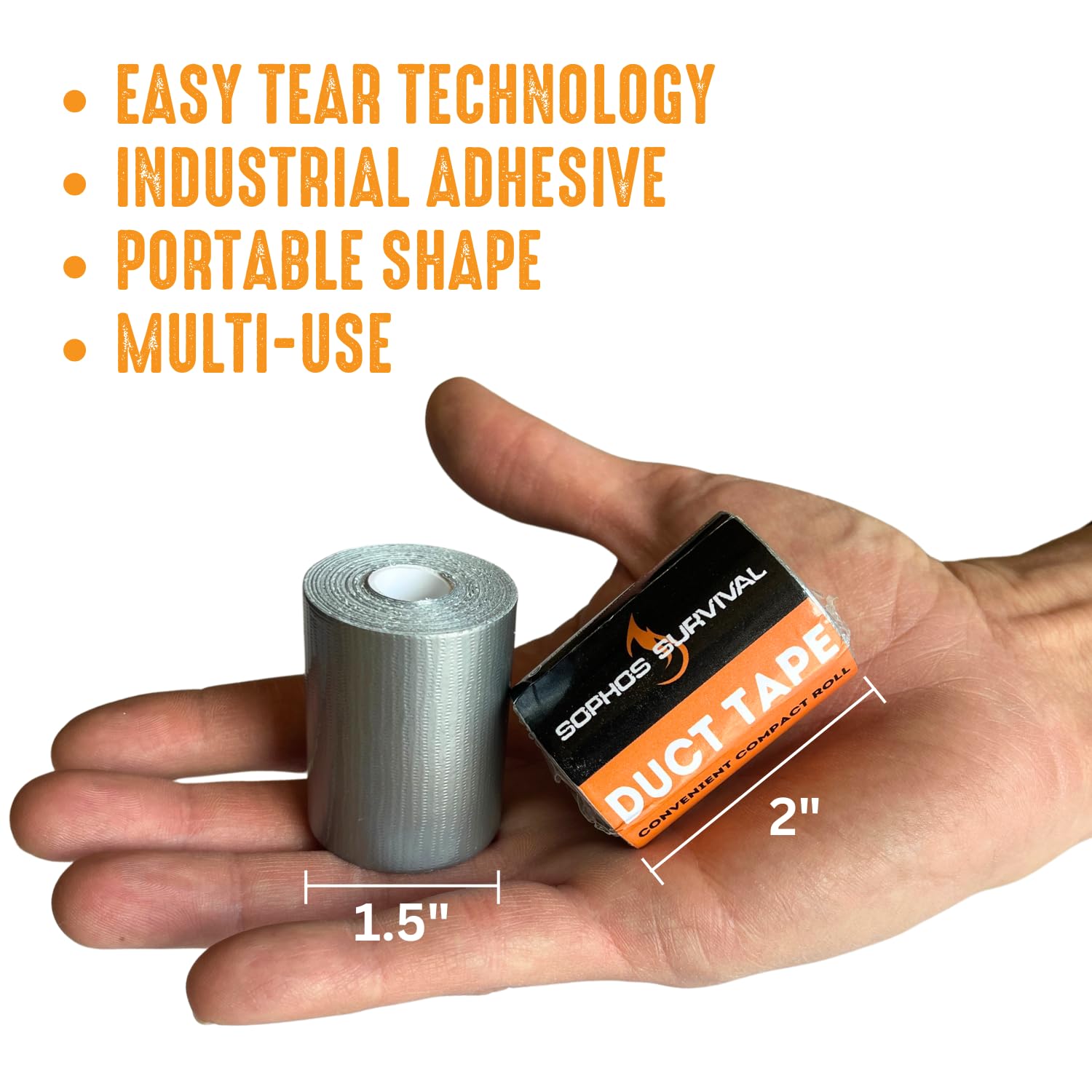 Compact Duct Tape 2x16ft Silver