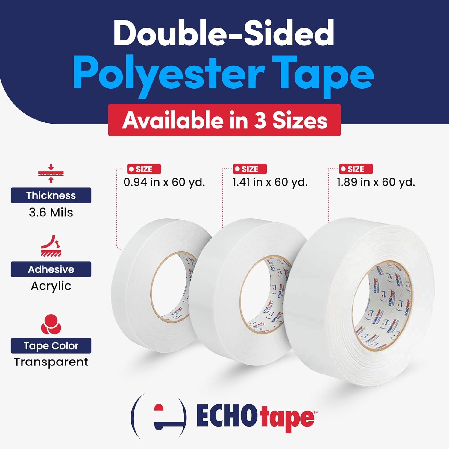 ECHOtape DC-M194A Double-Sided polyester tape Cold Weather Performance