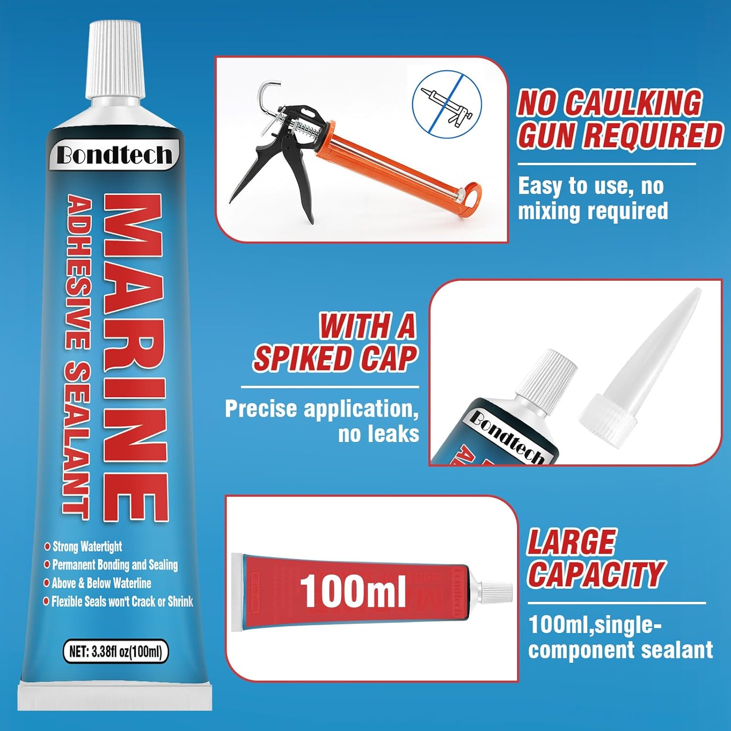 Bondtech Marine Sealant High-Strength White Adhesive