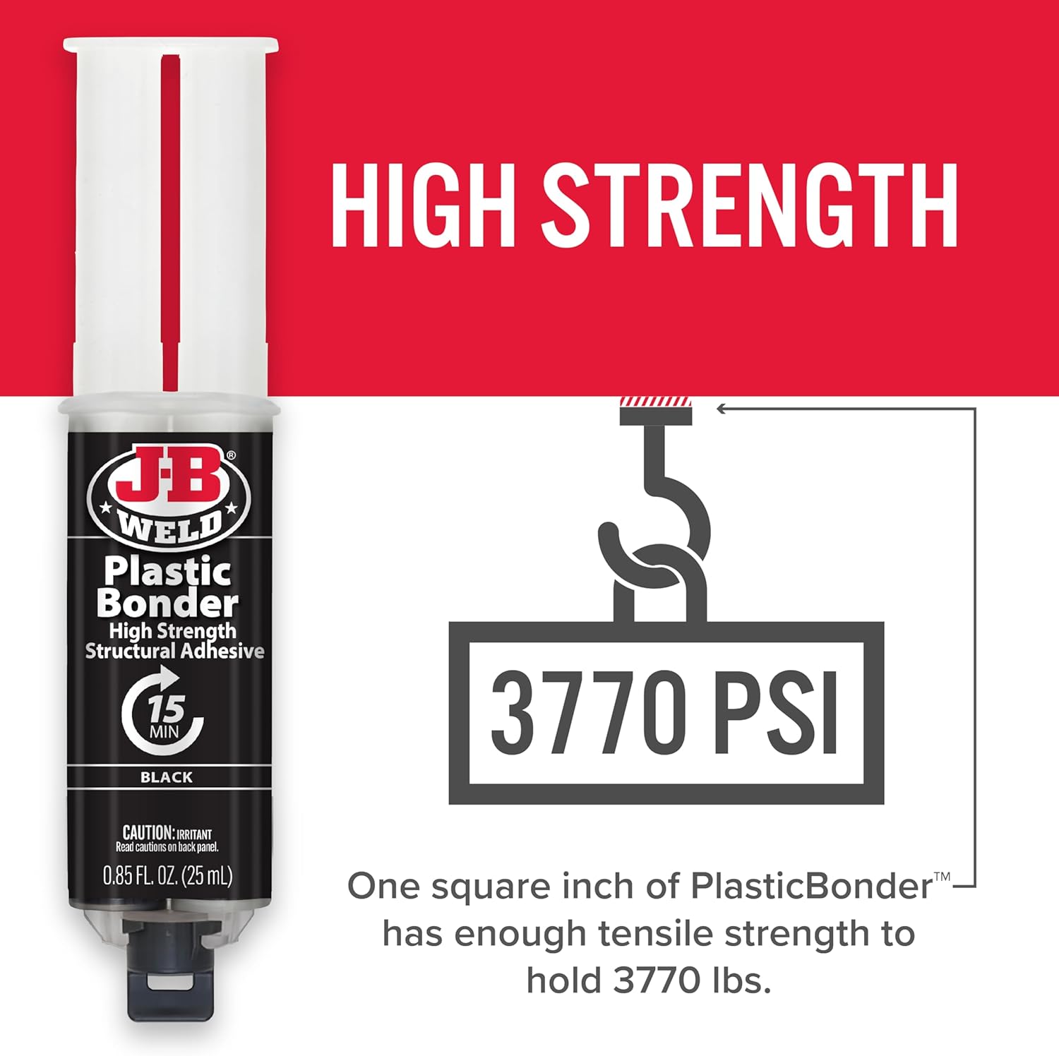 J-B Weld 25ml Plastic Bonder Black Adhesive for Strong Repairs