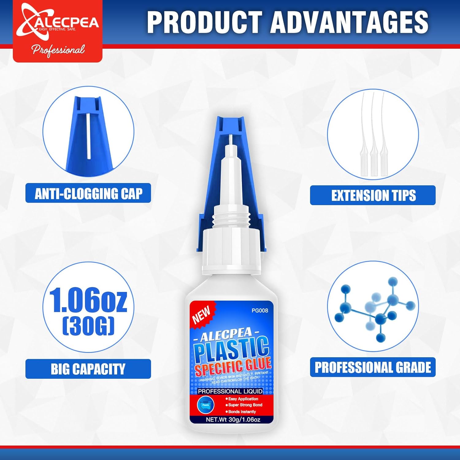 Ultimate Plastic Bond - 30g Set with 3 Nozzles for Quick Strong Adhesive