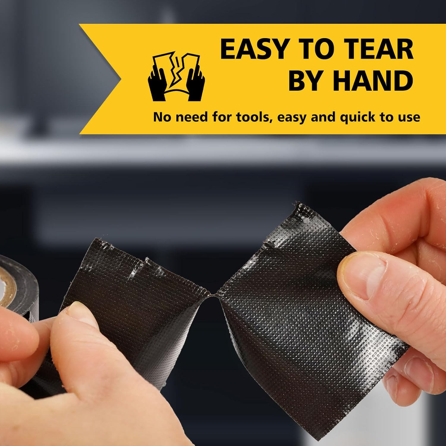 5-Pack Black Duct Tape Strong Waterproof