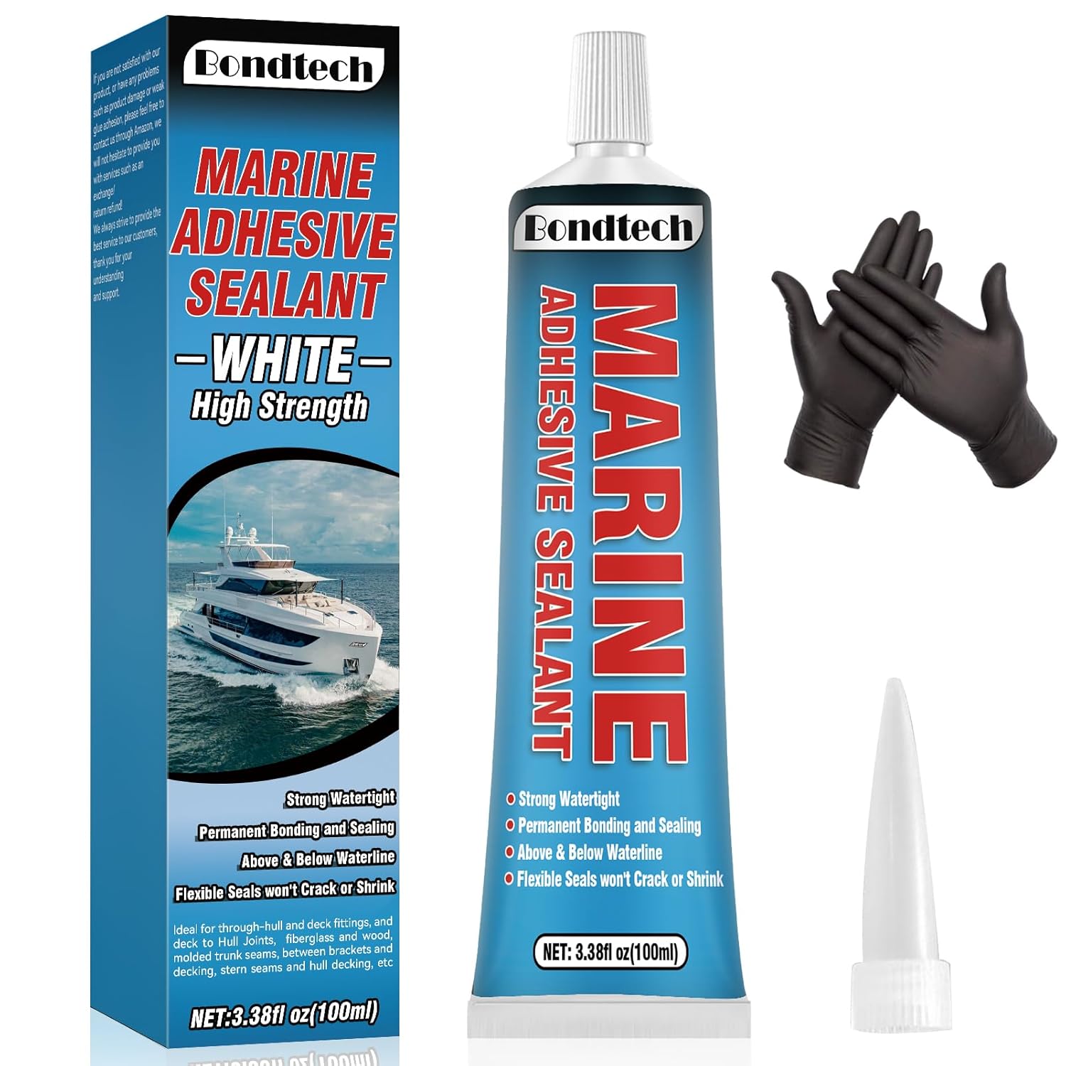 Bondtech Marine Sealant High-Strength White Adhesive
