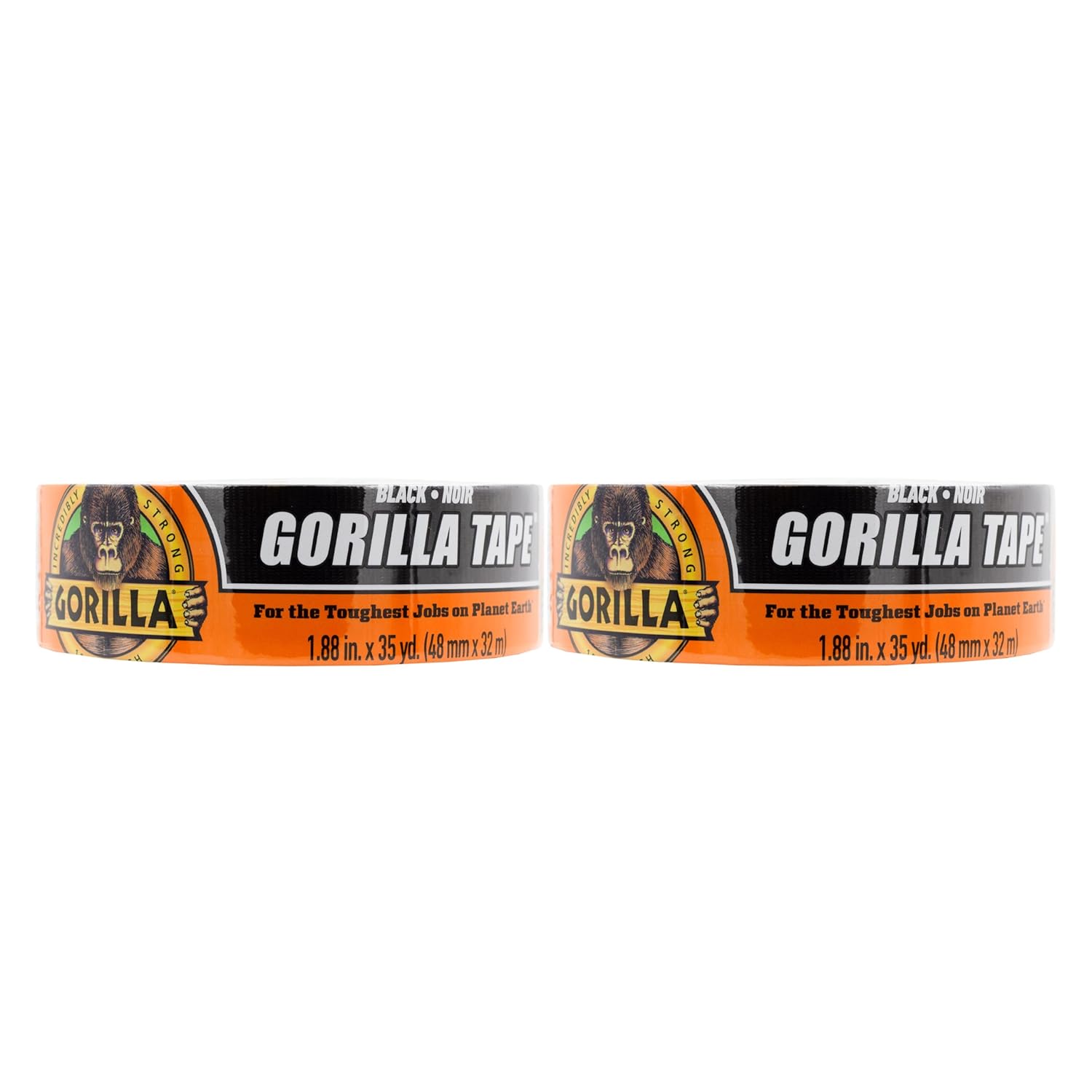 Gorilla 188 x 35 yd Duct Tape Black Pack of 2