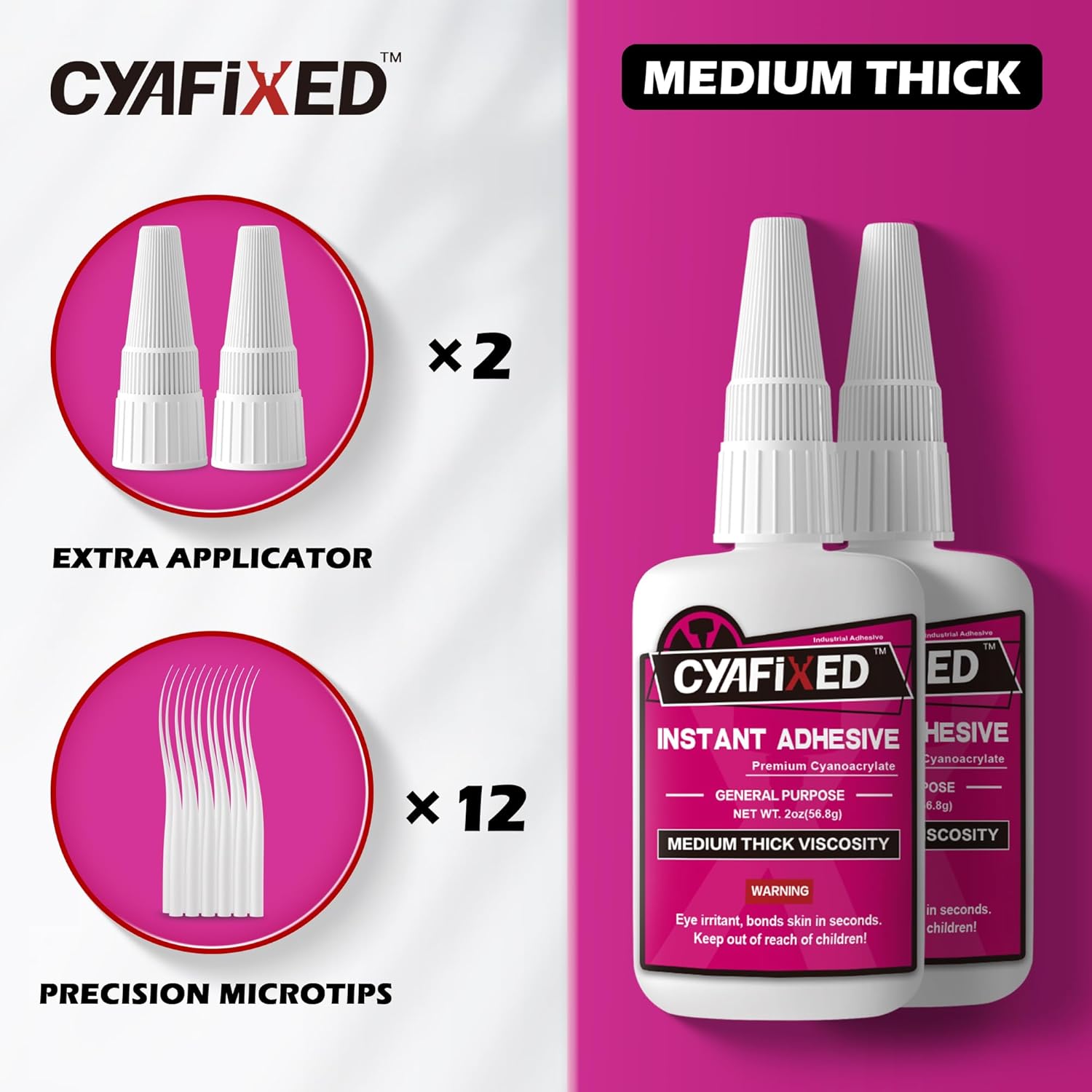 QuickFlow 1000 Super Glue Liquid Instant Clear Cyanoacrylate Medium Thick Viscosity Adhesive