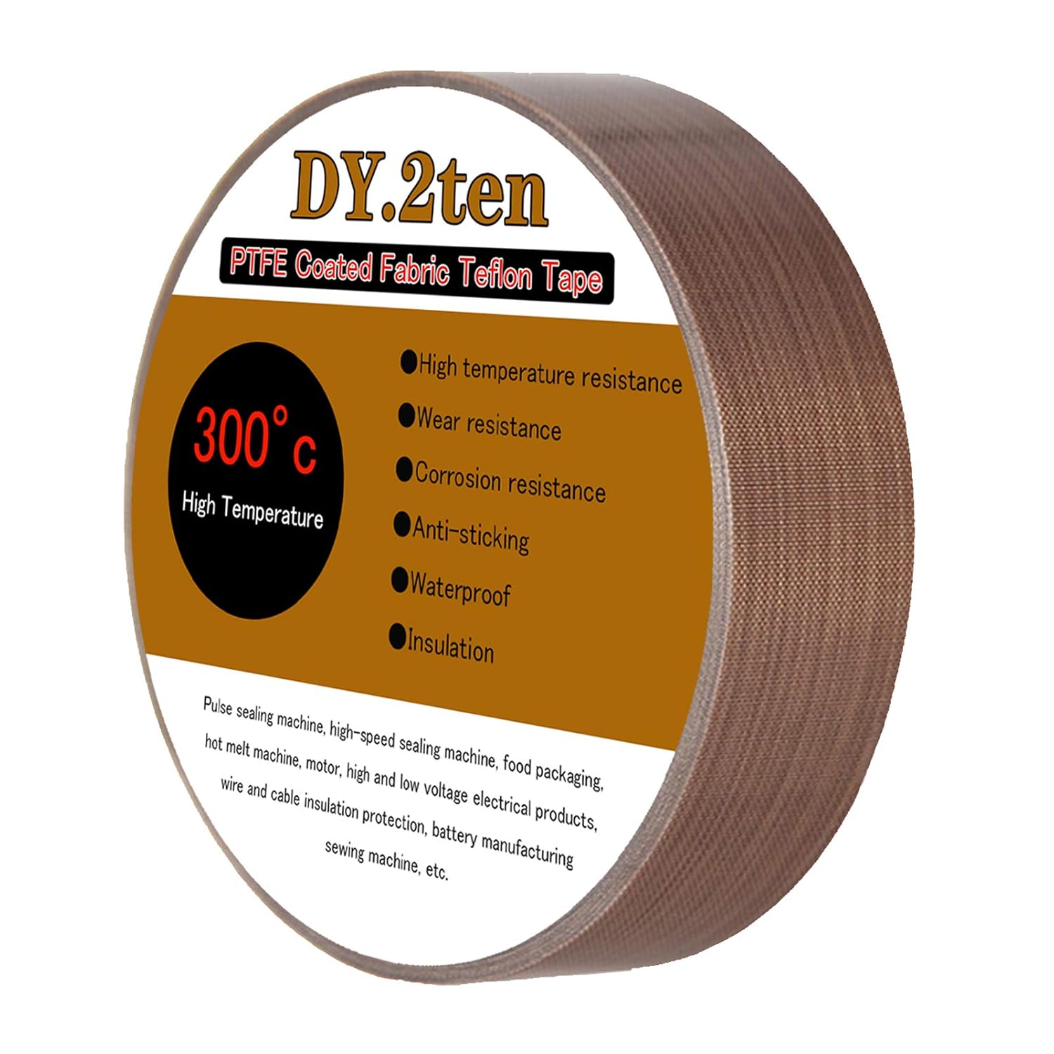 DY2ten PTFE Coated Fiberglass Teflon Tape
