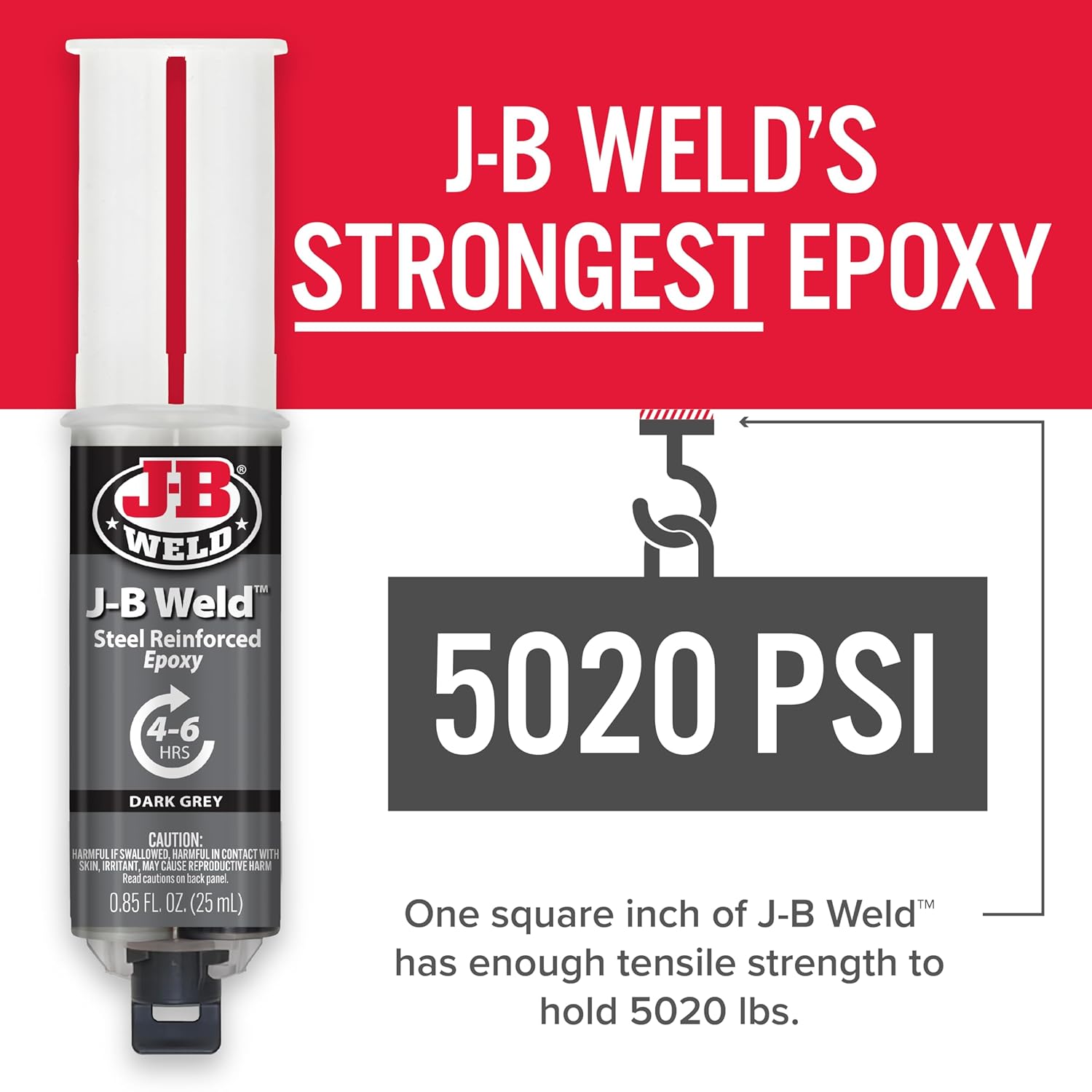 J-B Weld Original Steel Reinforced Epoxy Syringe Dark Grey 2-Pack