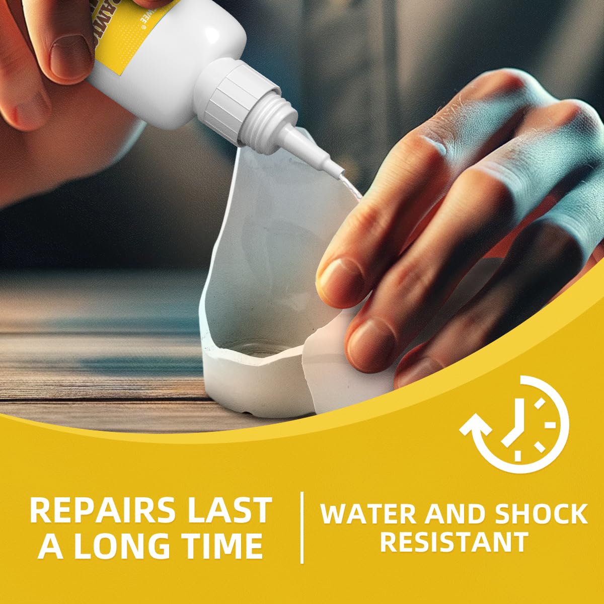 FOOGWEE Ceramic Glue - Quick Bonding for Porcelain and Glass