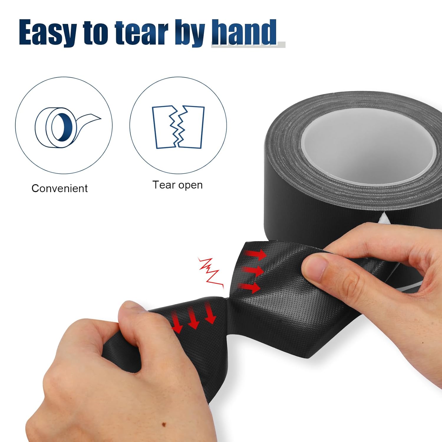 Harciety Black Duct Tape Heavy Duty