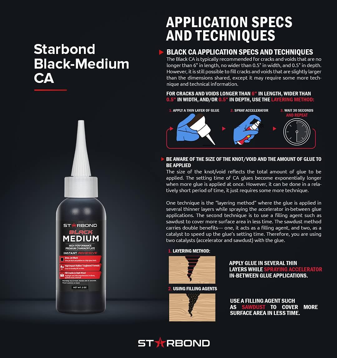 Starbond Black Medium CA Glue