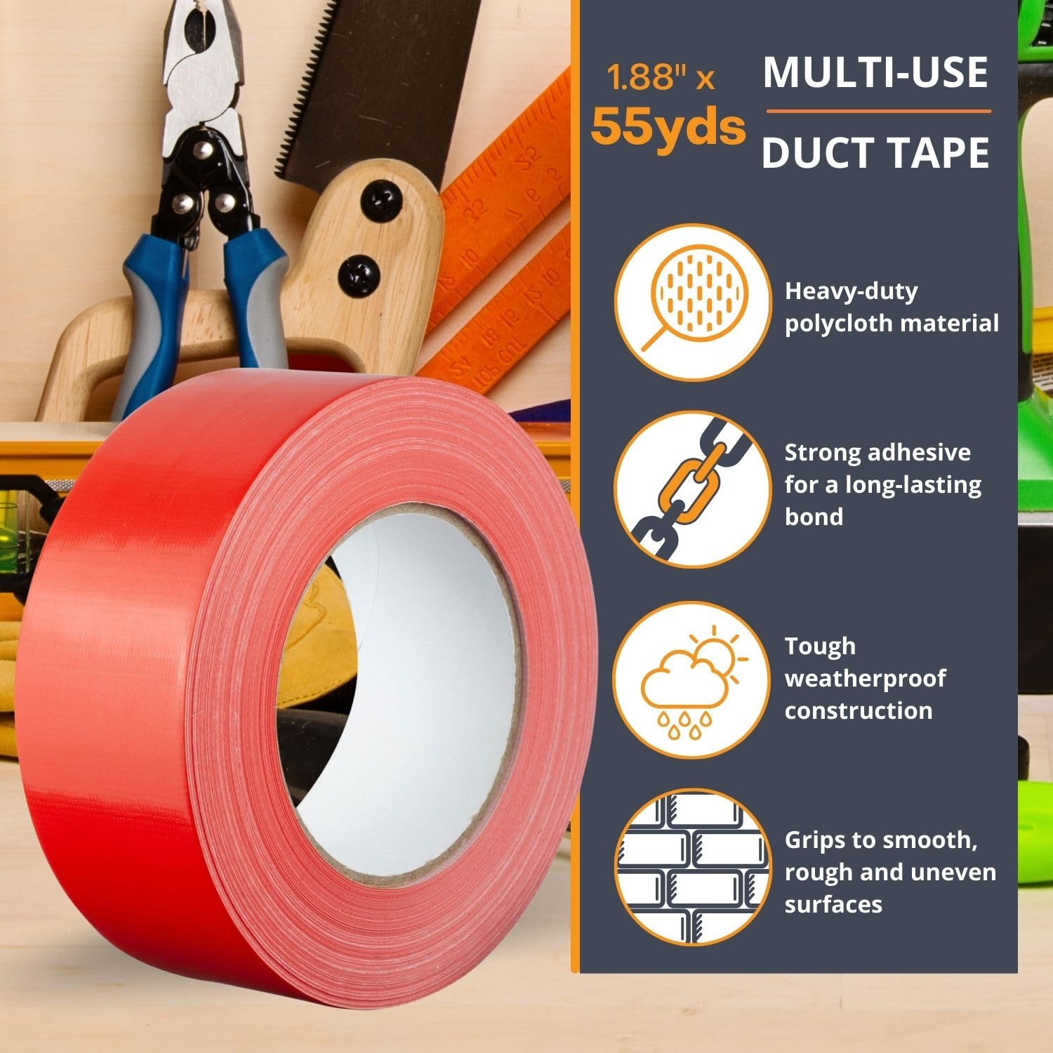 GTSE Red Duct Tape 2 x 55yd Heavy Duty