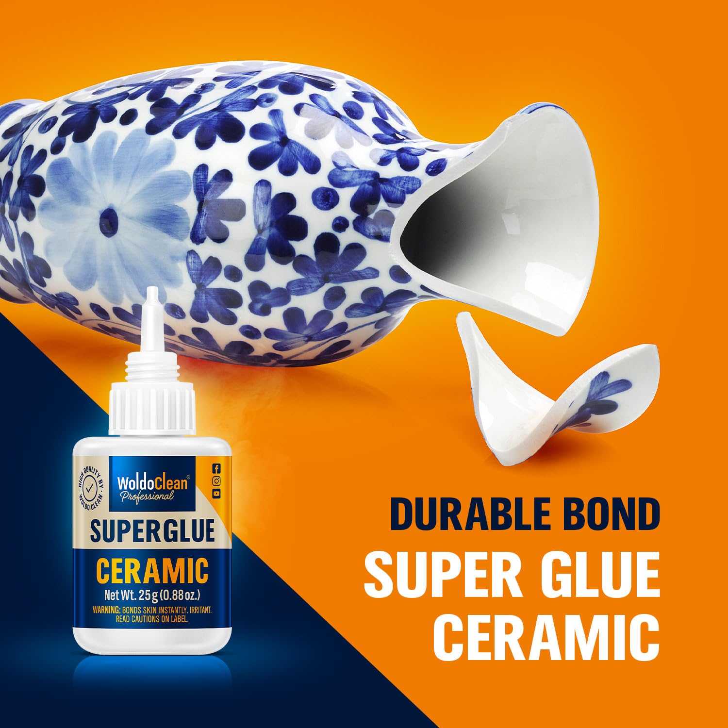 Instant Waterproof Super Glue for Ceramics and Porcelain