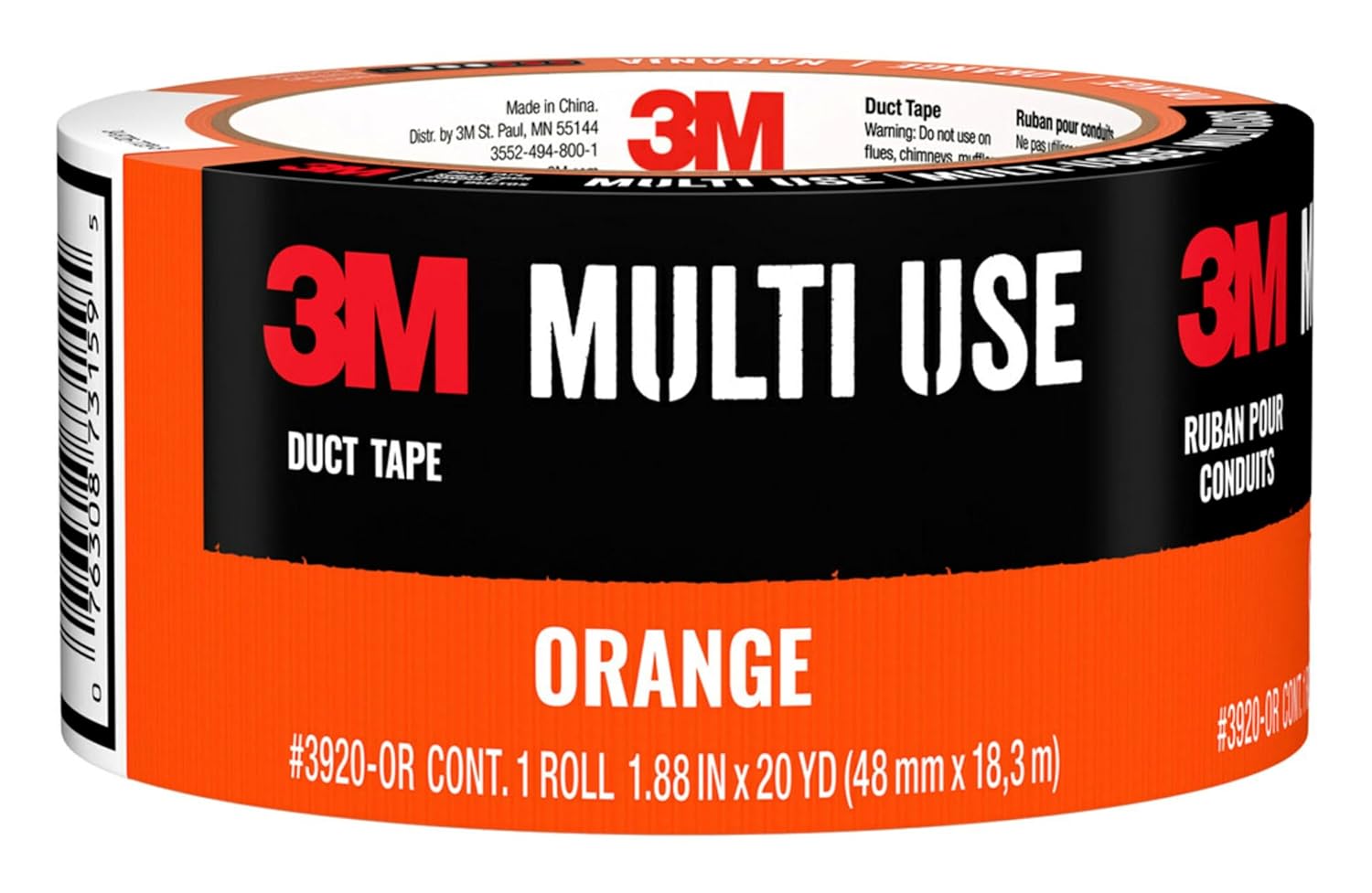 3M Multi-Use Orange Duct Tape 188x20Yards Strong Adhesive Water-Resistant