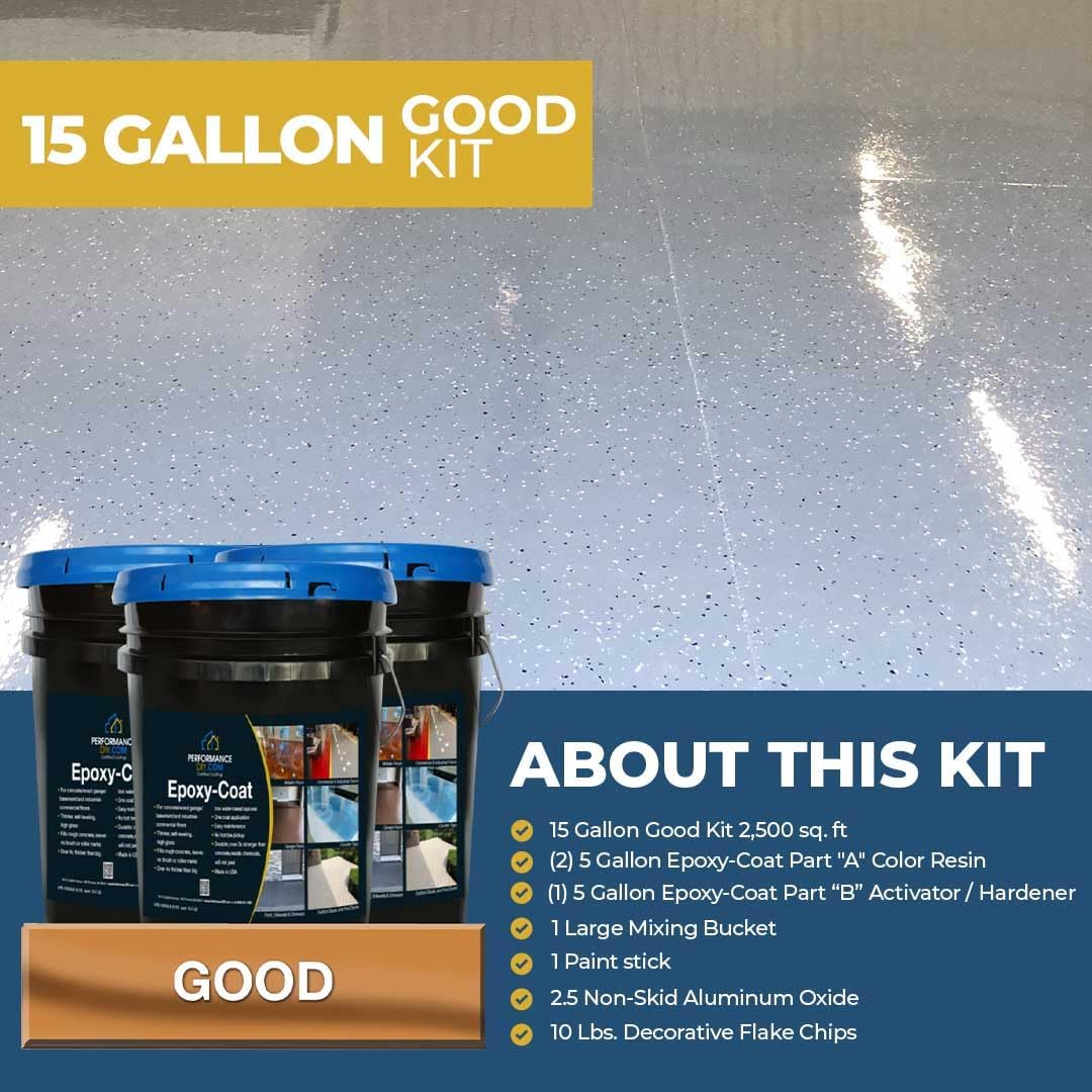Epoxy-Coat PerformanceDIY Good Kit 15 Gallon Gray Base Floor Coating