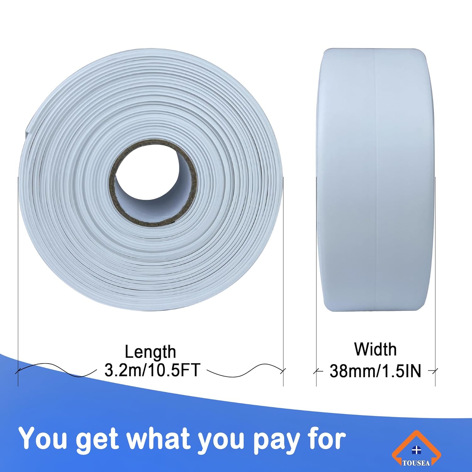 TOUSA White Caulk Tape Waterproof Self-Adhesive