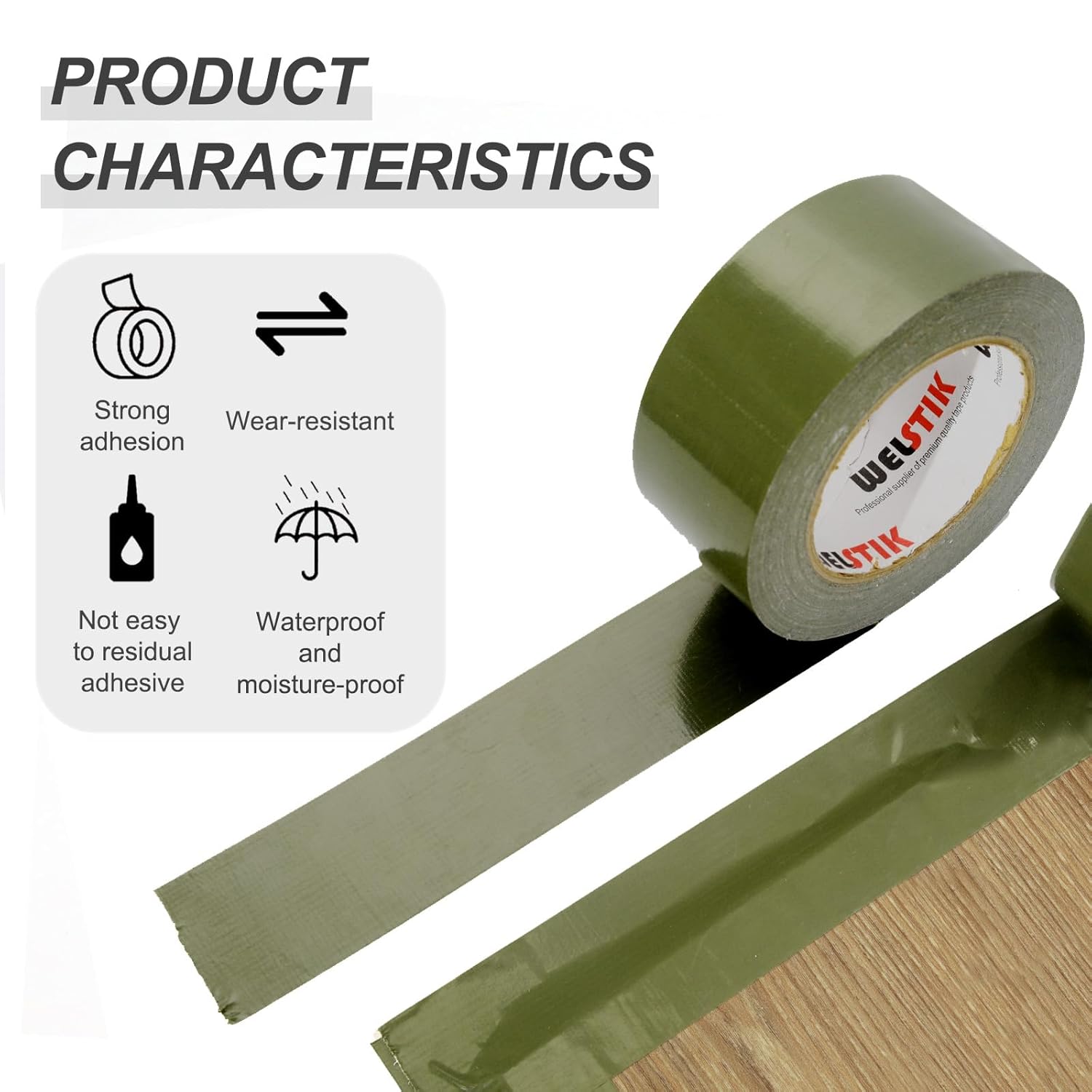Pro Heavy Duty Duct Tape - Olive Green 2inx45ft Flame Retardant