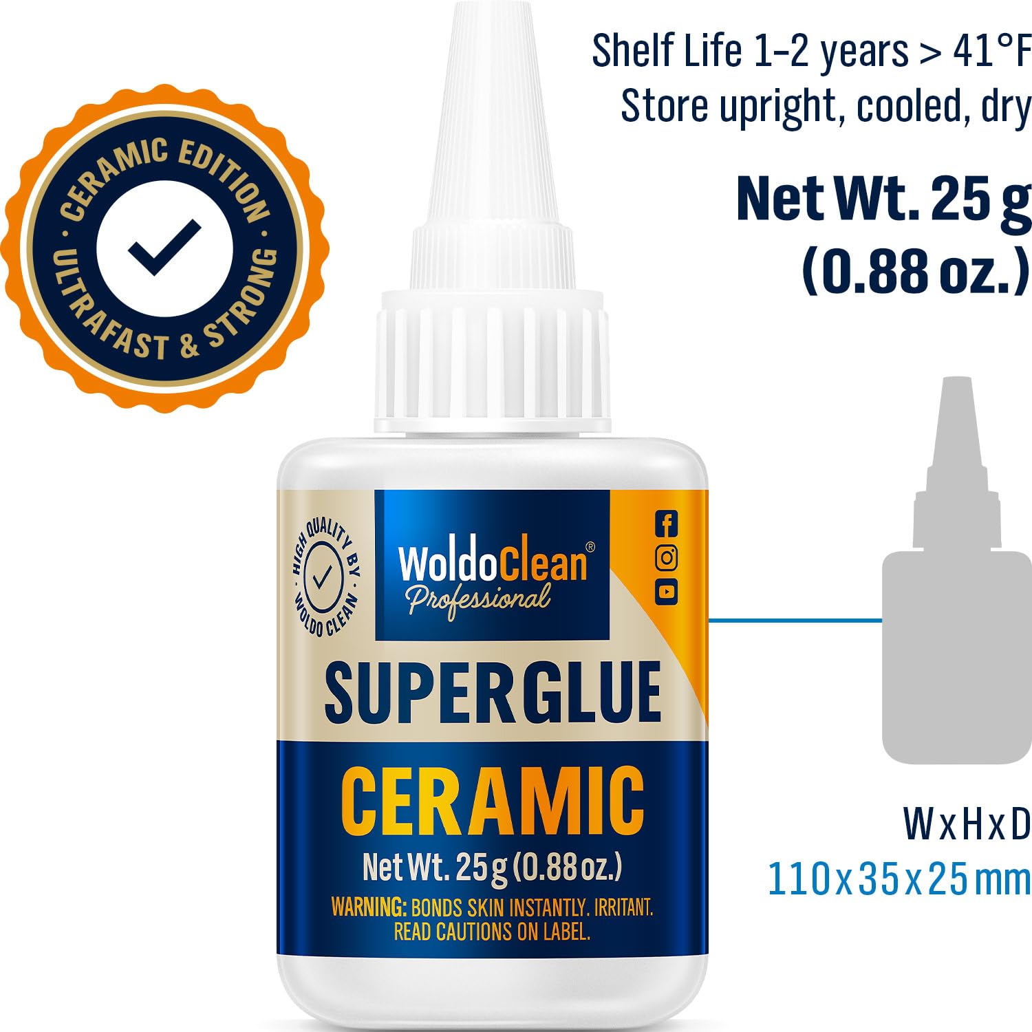 Instant Waterproof Super Glue for Ceramics and Porcelain