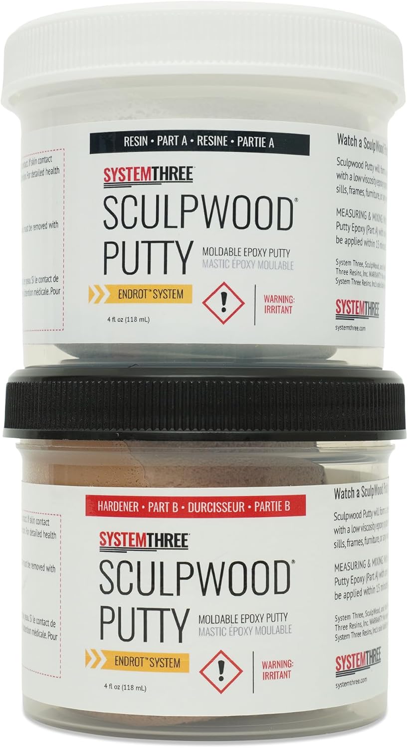 System Three SculpWood Putty 8 oz Brown