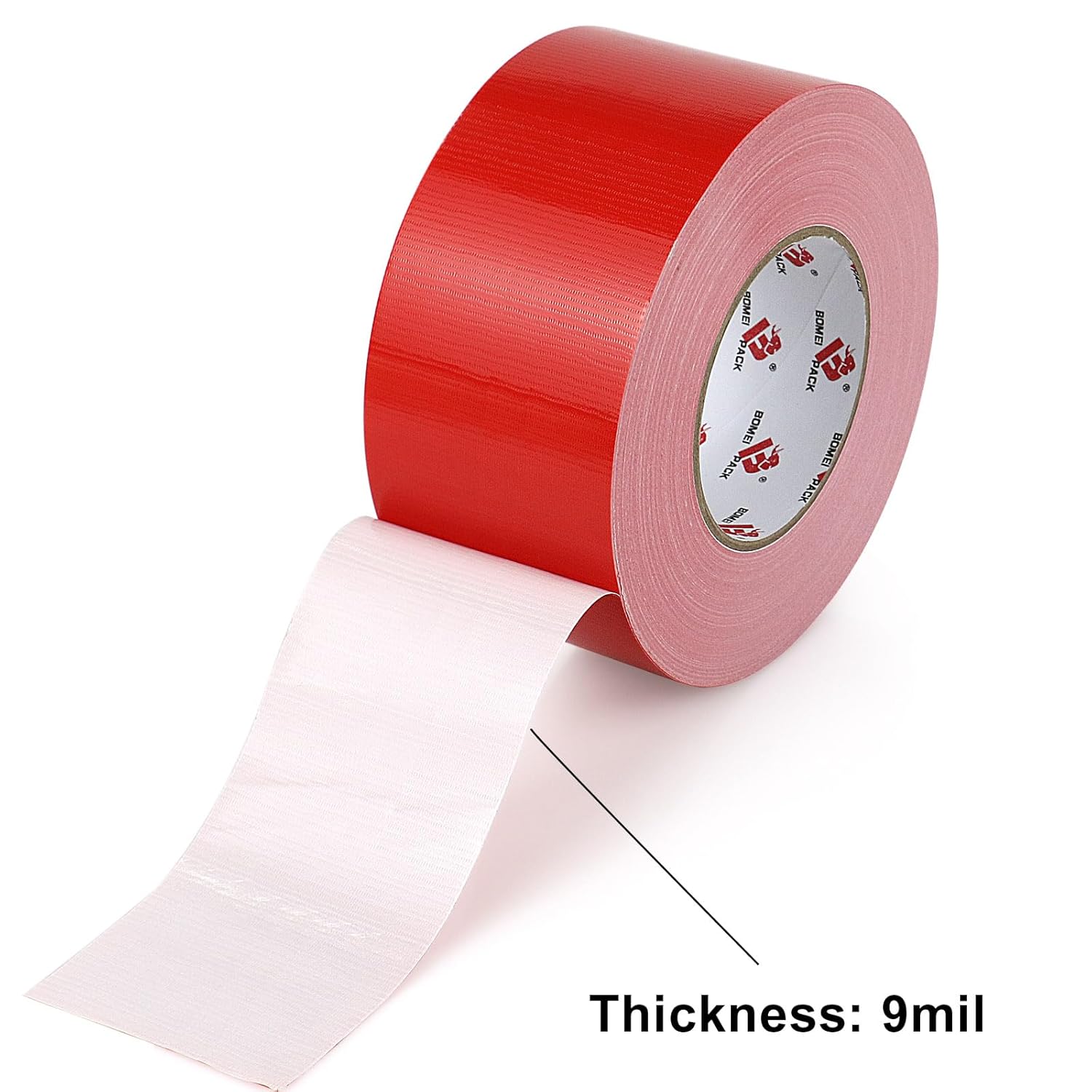 BOMEI PACK 3-Inch Red Duct Tape Industrial-Strength Waterproof and Durable