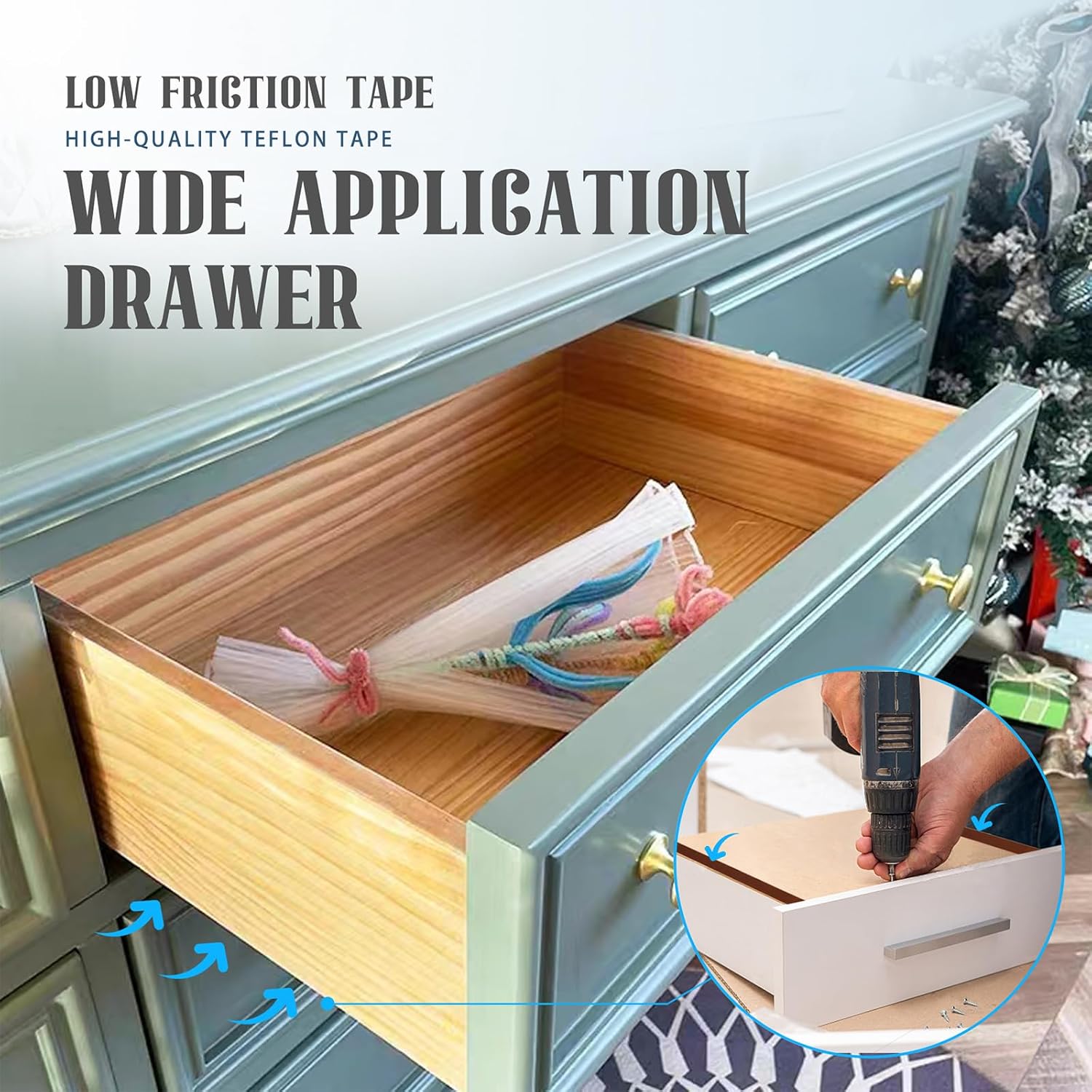 Low Friction Drawer Tape 05inx33ft