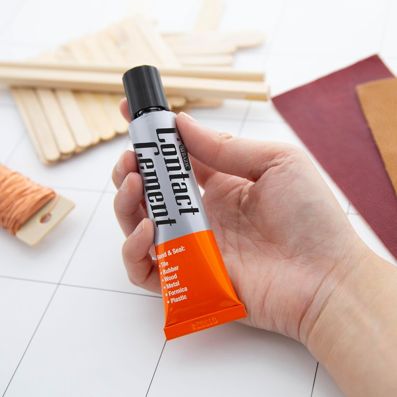Strong adhesive bonds Tile Wood More - BAZIC Contact Cement 2-Pack